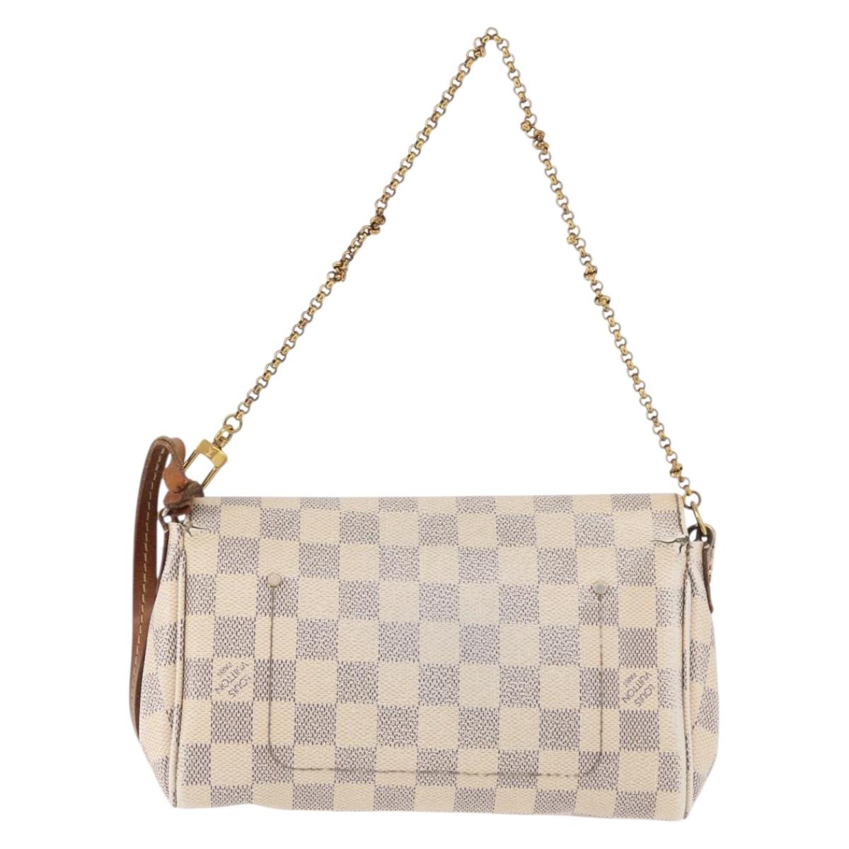 LOUIS VUITTON Damier Azur Favorit PM Shoulder Bag 2way N41277 LV Auth bs35626