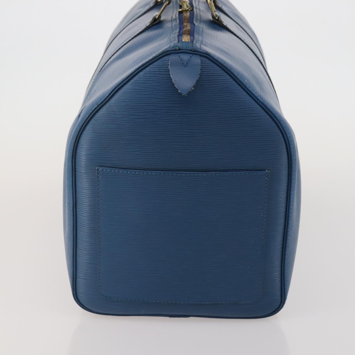LOUIS VUITTON Epi Keepall 50 Boston Bag Blue M42965 LV Auth bs35627