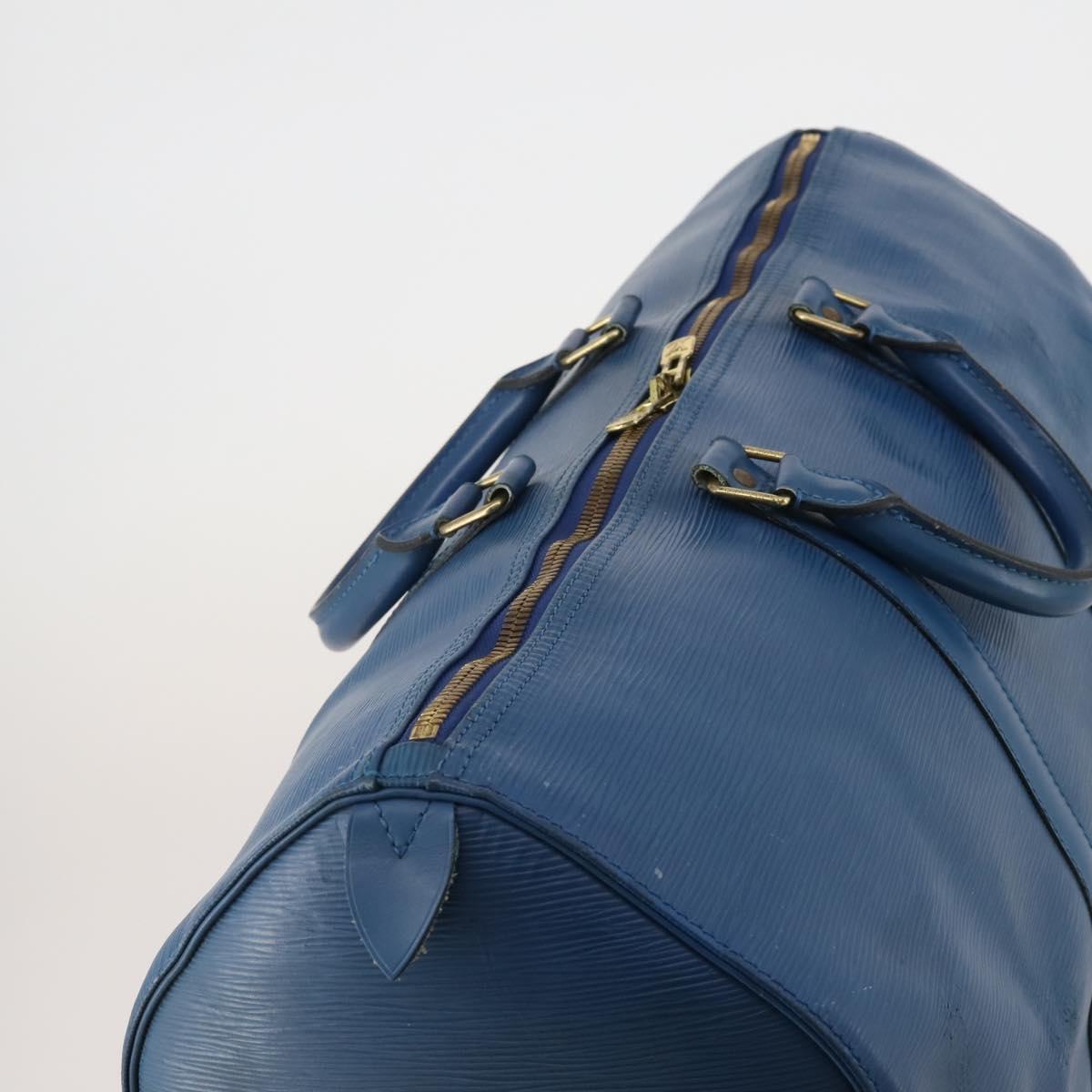 LOUIS VUITTON Epi Keepall 50 Boston Bag Blue M42965 LV Auth bs35627
