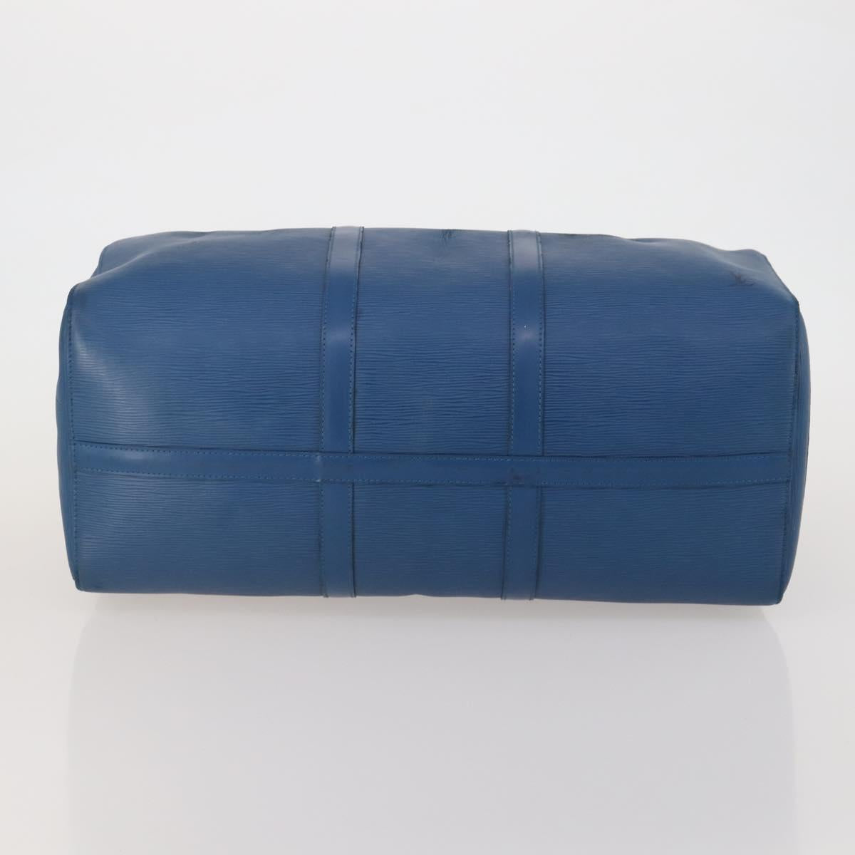 LOUIS VUITTON Epi Keepall 50 Boston Bag Blue M42965 LV Auth bs35627