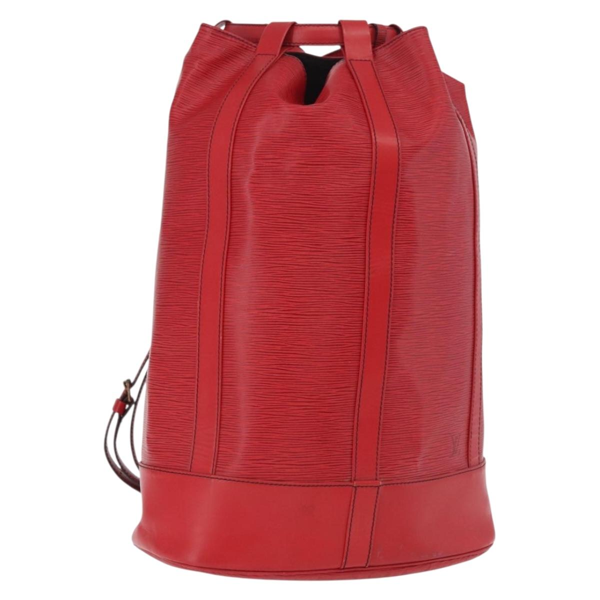 LOUIS VUITTON Epi Randonnee GM Shoulder Bag Red M43087 LV Auth bs35628