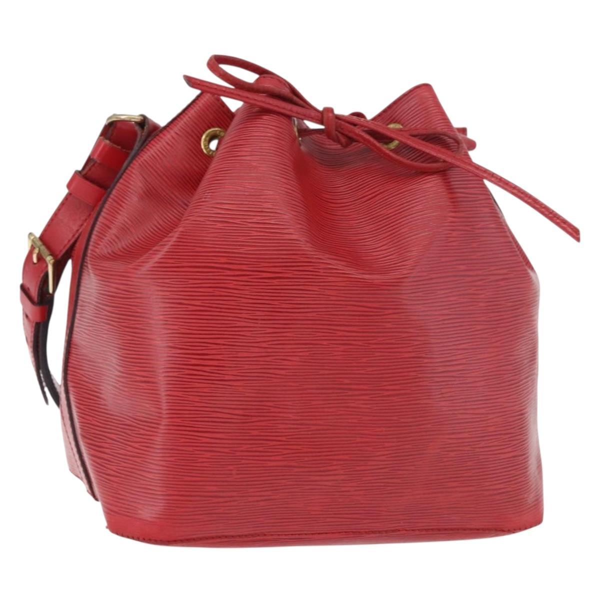 LOUIS VUITTON Epi Petit Noe Shoulder Bag Red M44107 LV Auth bs35629