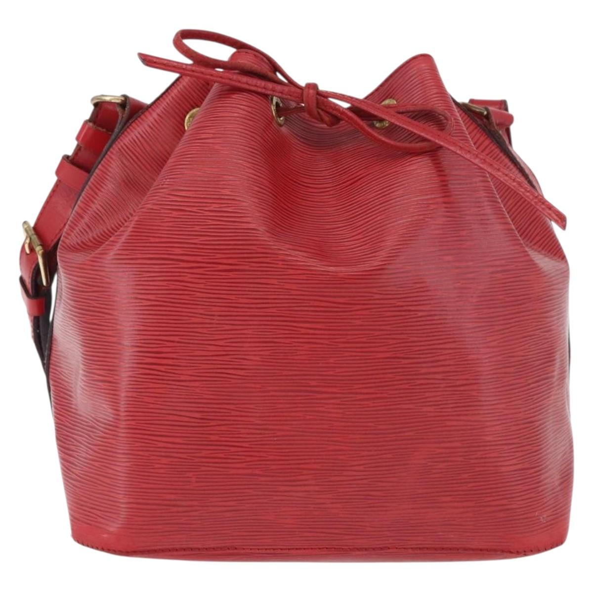 LOUIS VUITTON Epi Petit Noe Shoulder Bag Red M44107 LV Auth bs35629