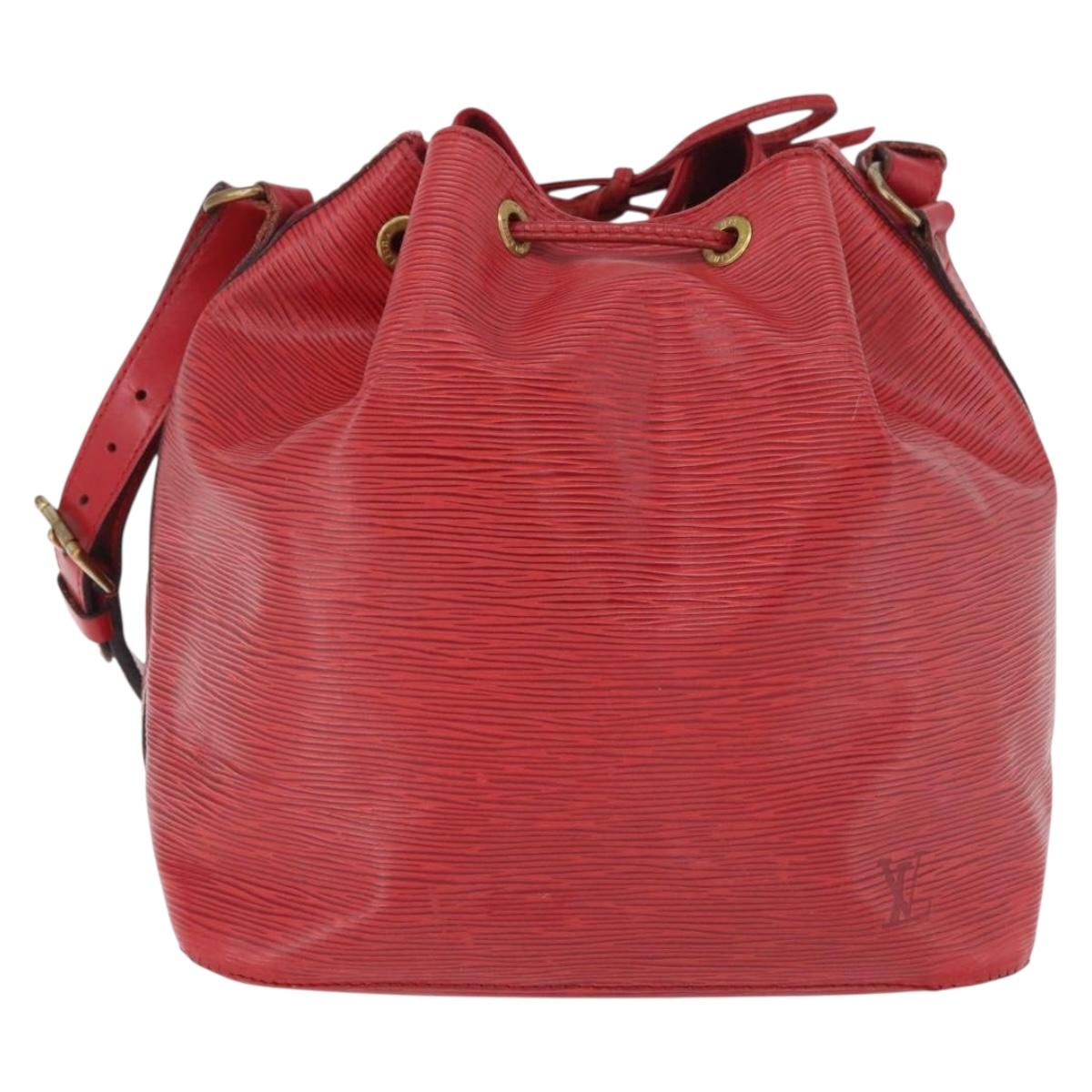 LOUIS VUITTON Epi Petit Noe Shoulder Bag Red M44107 LV Auth bs35629