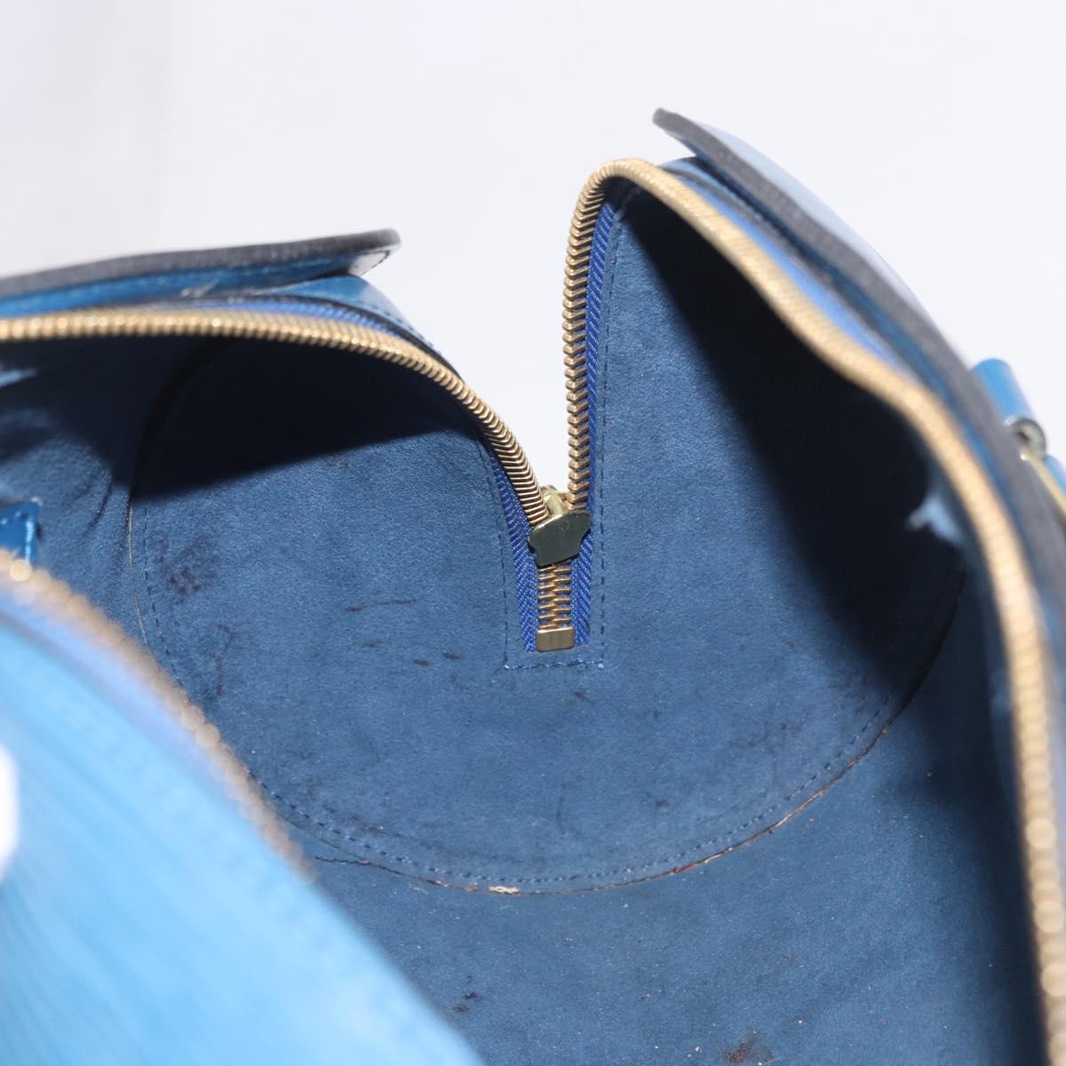 LOUIS VUITTON Epi Soufflot Hand Bag Blue M52225 LV Auth bs35630