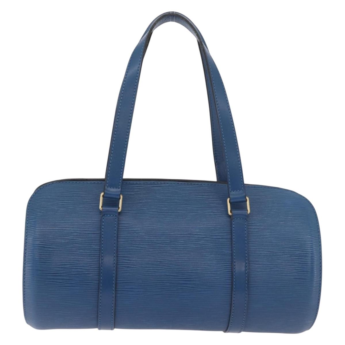 LOUIS VUITTON Epi Soufflot Hand Bag Blue M52225 LV Auth bs35630