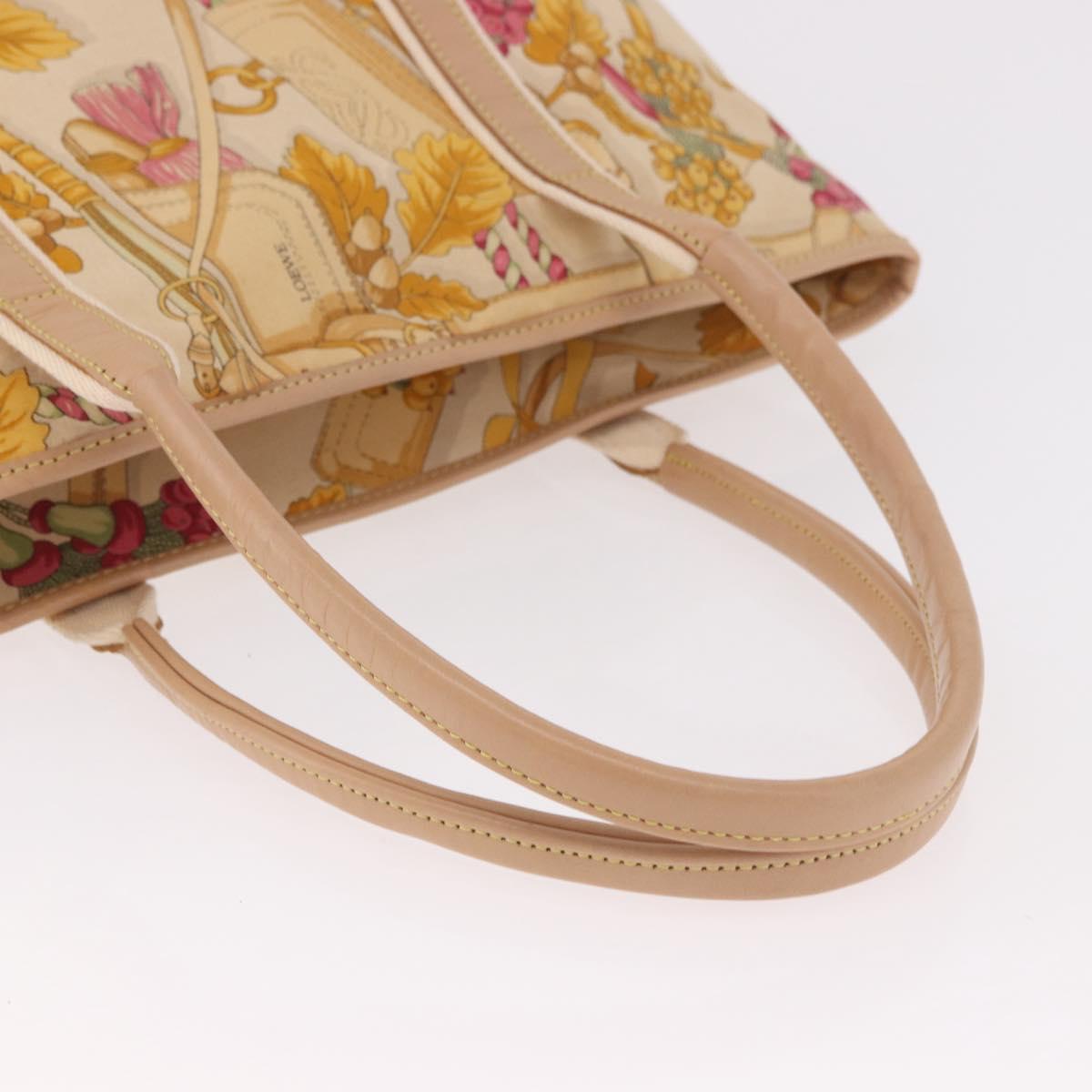 LOEWE Tote Bag Canvas Beige Brown Auth bs35631A