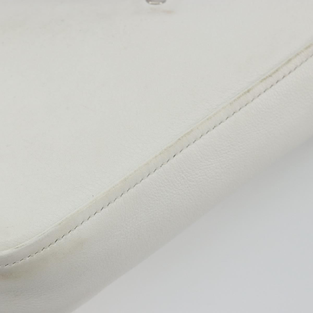 BALENCIAGA Triangle Duffel Bag Leather 2way White Silver 527272 Auth bs35637A
