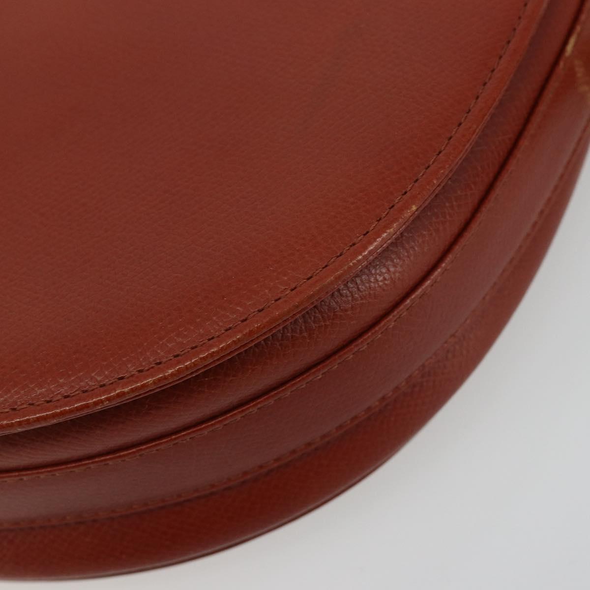VALENTINO Shoulder Bag Leather Brown Gold Auth bs35646A