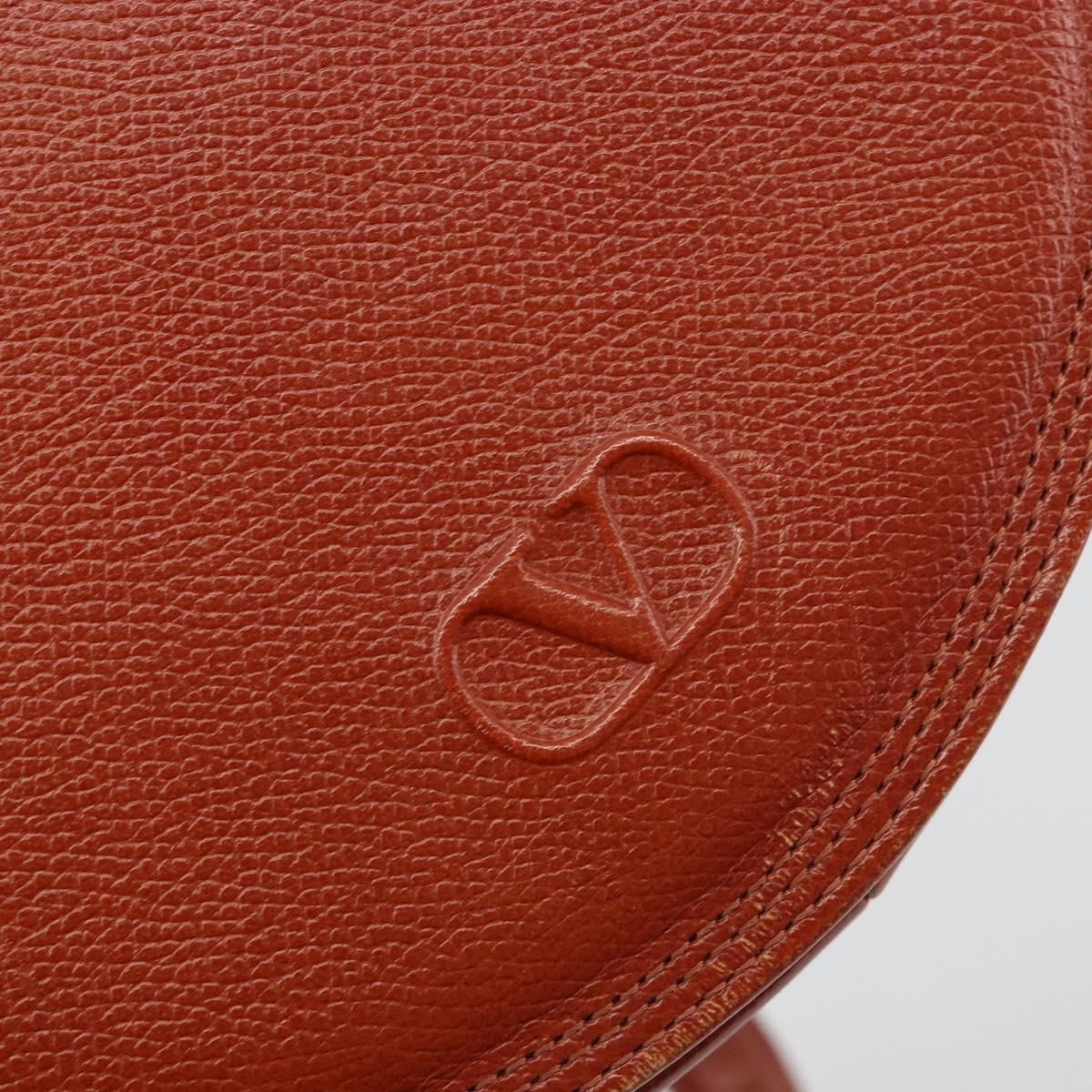 VALENTINO Shoulder Bag Leather Brown Gold Auth bs35646A