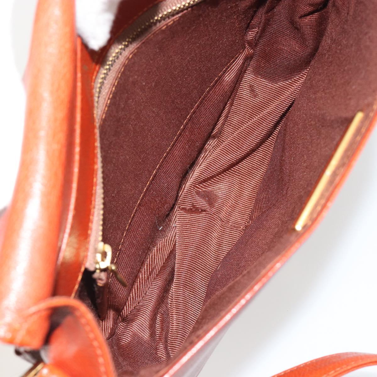 VALENTINO Shoulder Bag Leather Brown Gold Auth bs35646A