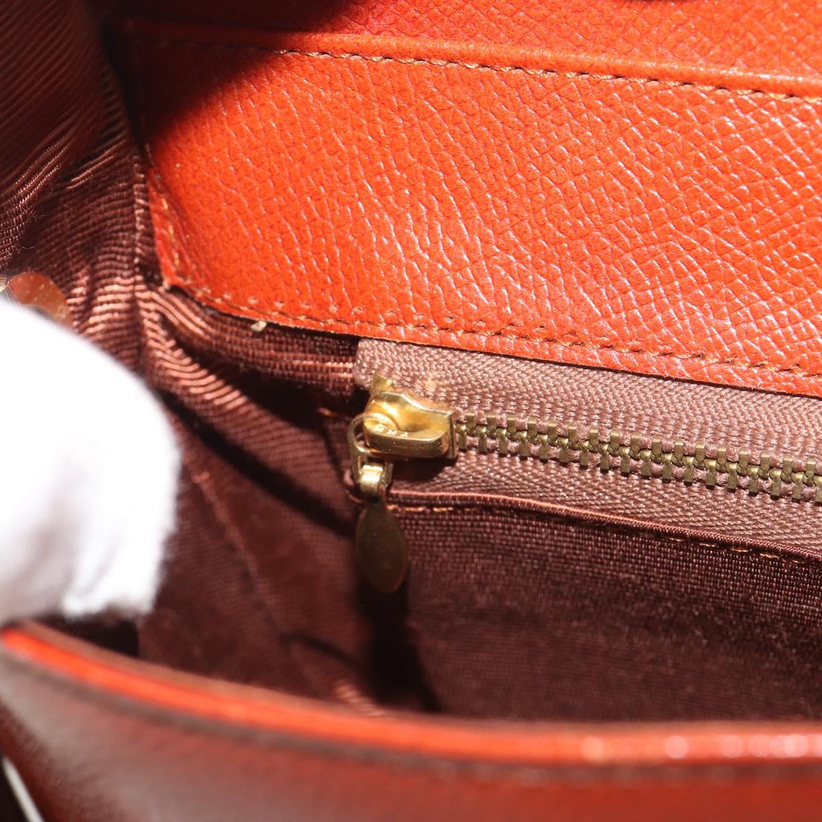 VALENTINO Shoulder Bag Leather Brown Gold Auth bs35646A