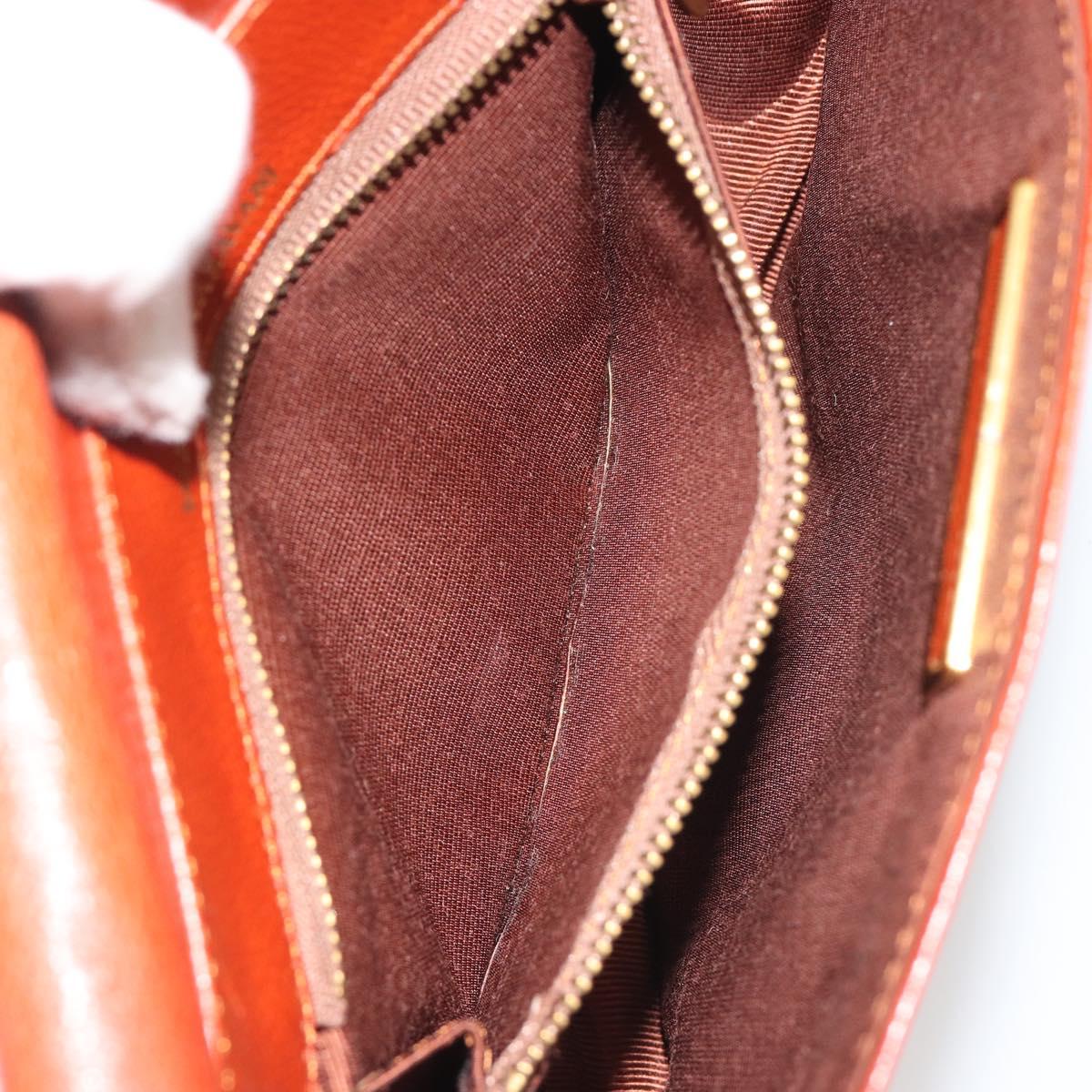 VALENTINO Shoulder Bag Leather Brown Gold Auth bs35646A