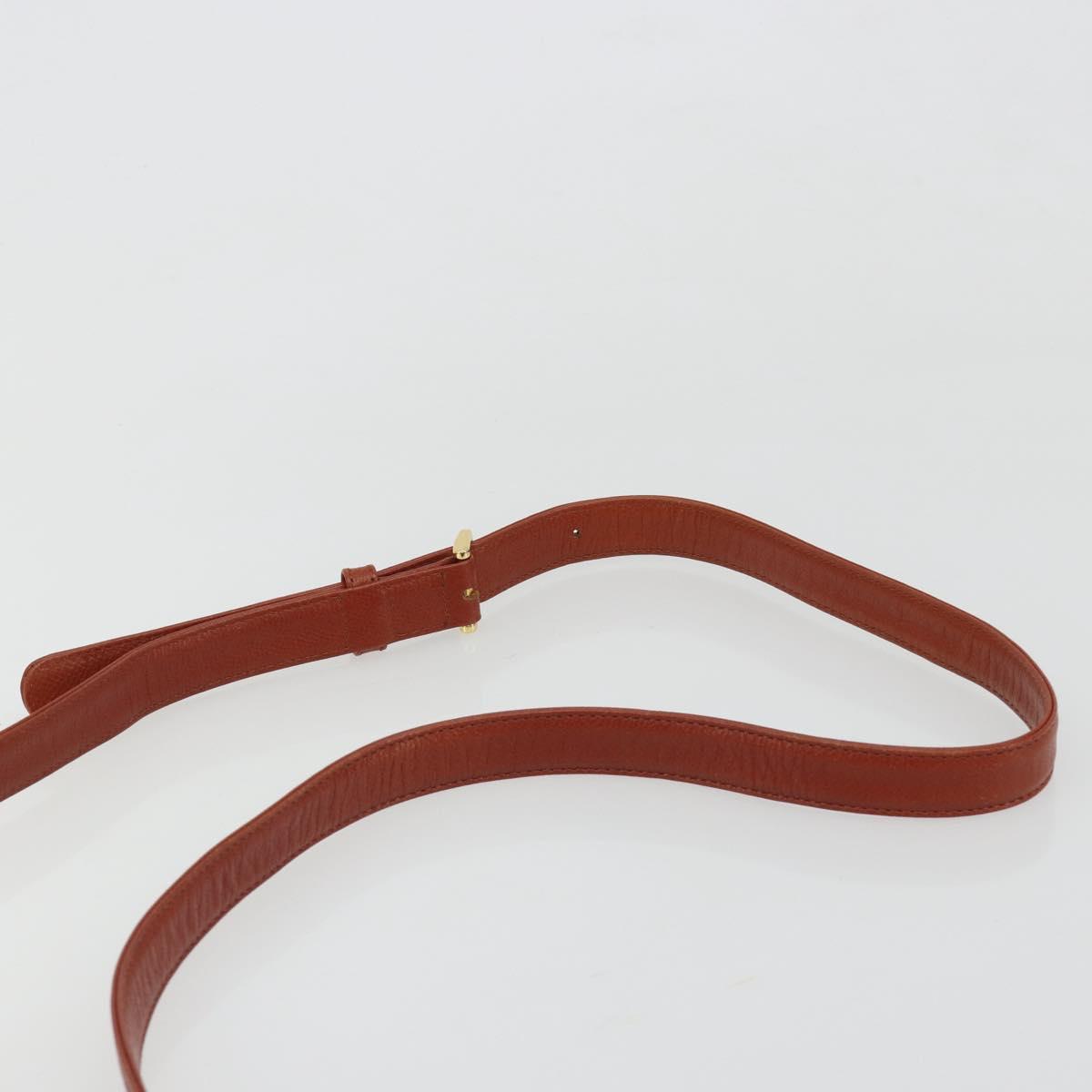 VALENTINO Shoulder Bag Leather Brown Gold Auth bs35646A