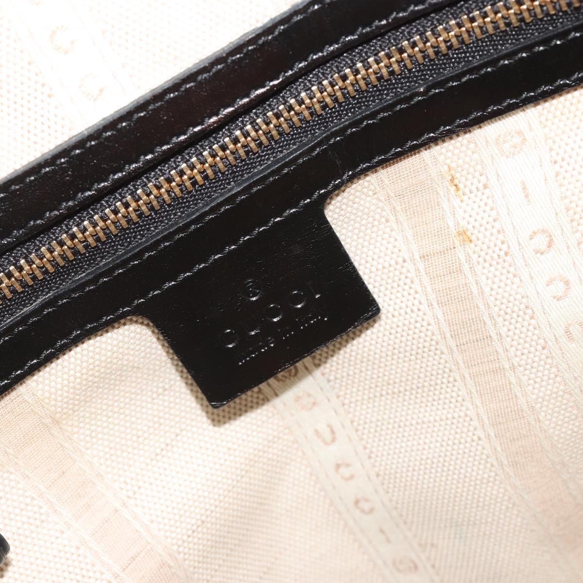GUCCI Purse Shoulder Bag Leather PVC Black Gold 354228 Auth bs35651