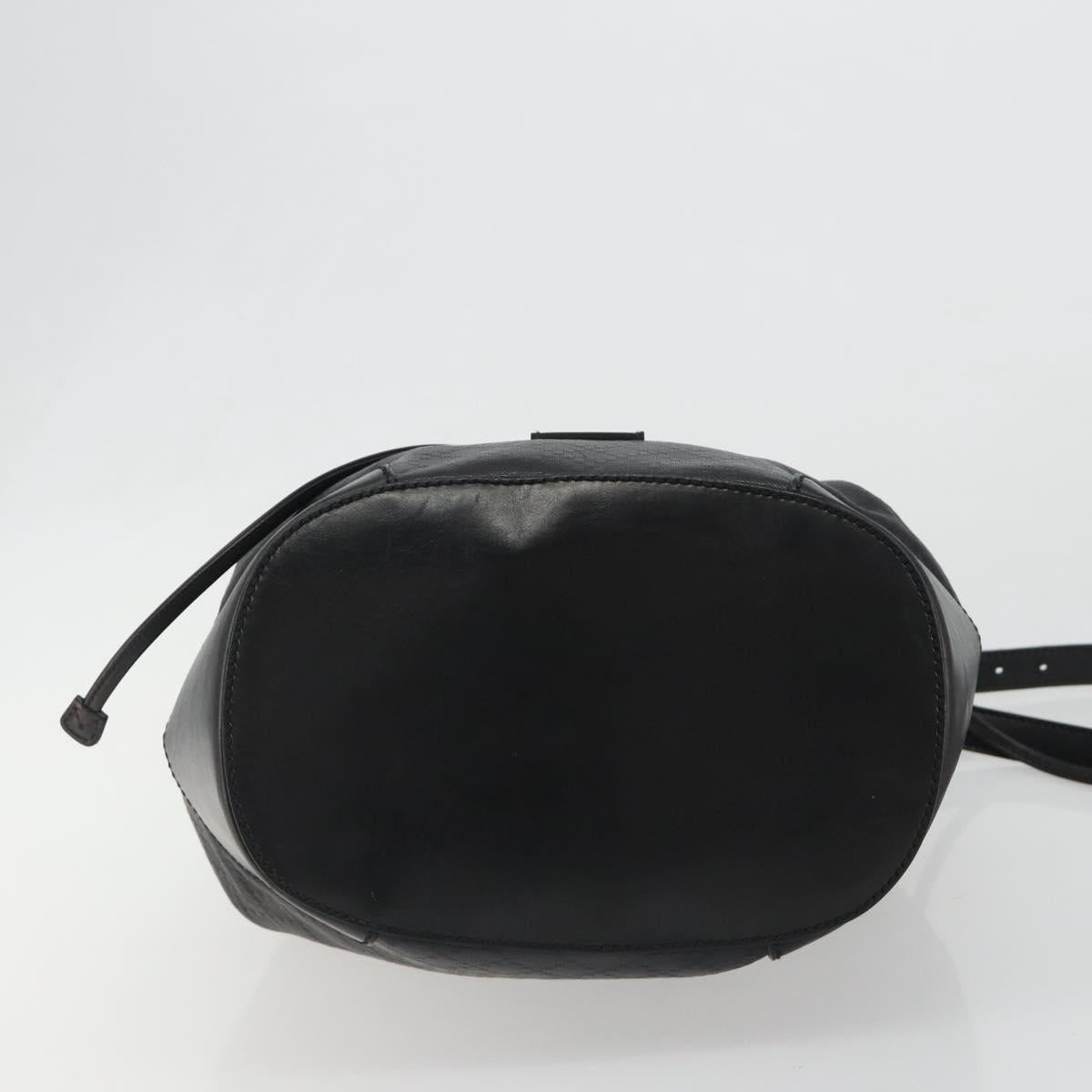 GUCCI Purse Shoulder Bag Leather PVC Black Gold 354228 Auth bs35651