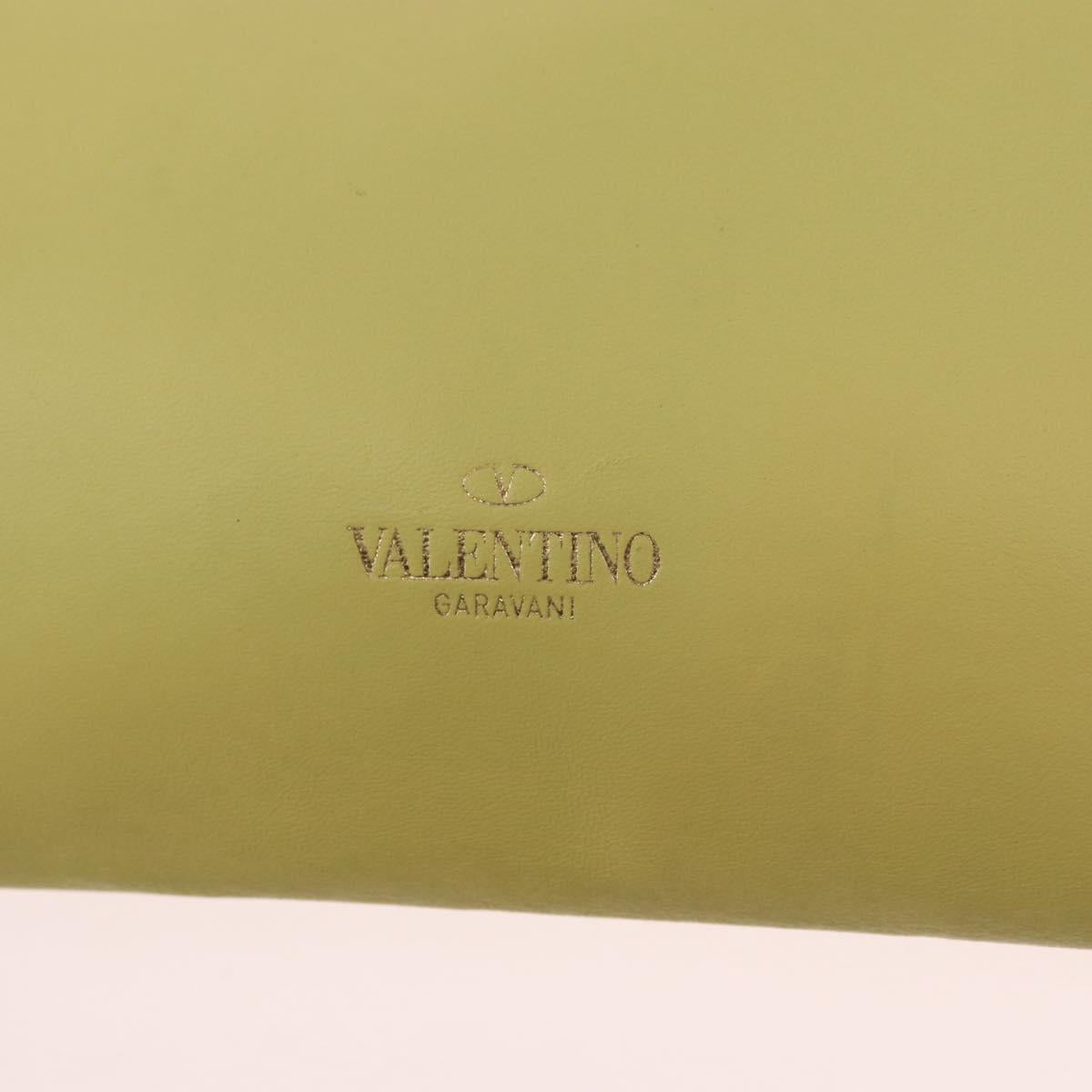 VALENTINO Chain Shoulder Bag Leather Yellow Gold Auth bs35654V