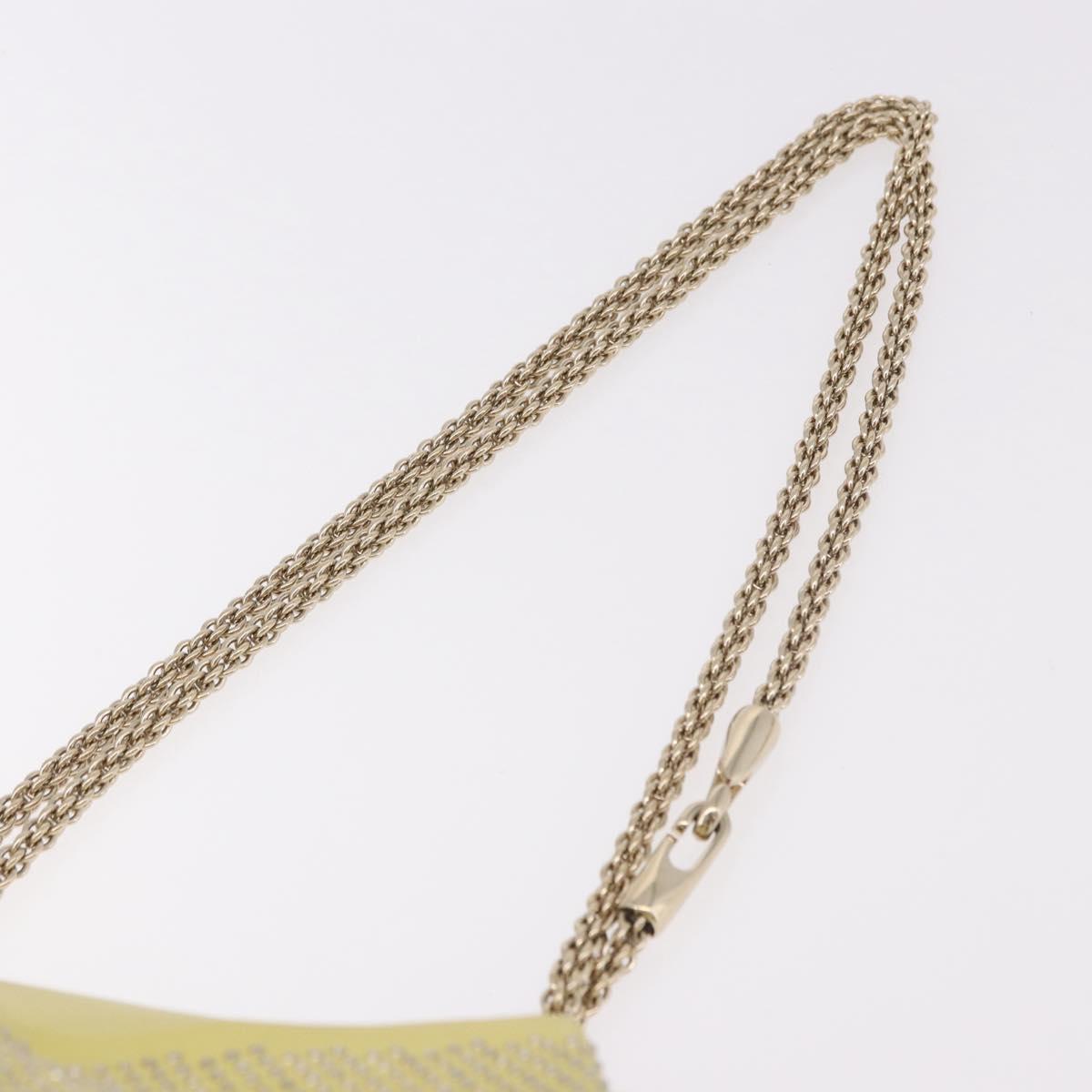 VALENTINO Chain Shoulder Bag Leather Yellow Gold Auth bs35654V