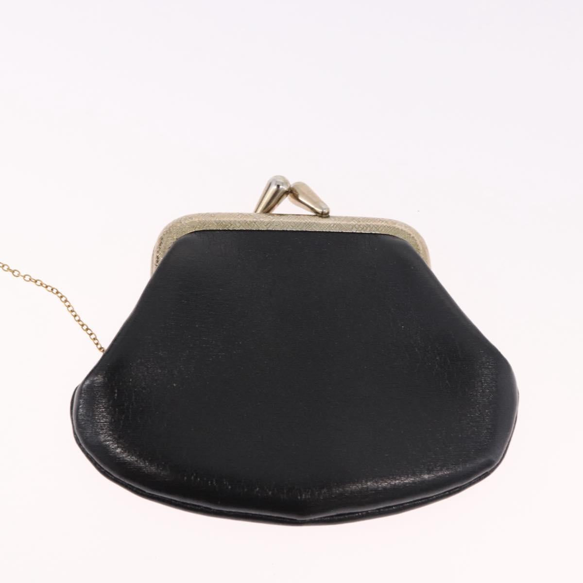Christian Dior Hand Bag Leather Black Gold Auth bs35657