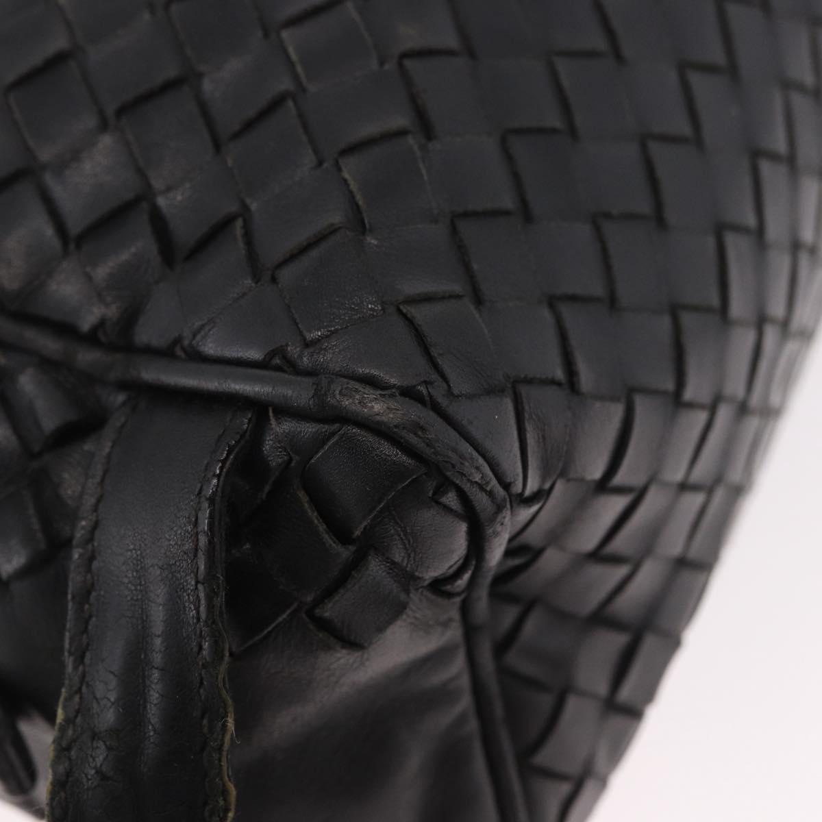 BOTTEGA VENETA INTRECCIATO Clutch Bag Leather Black 174361 Auth bs35658