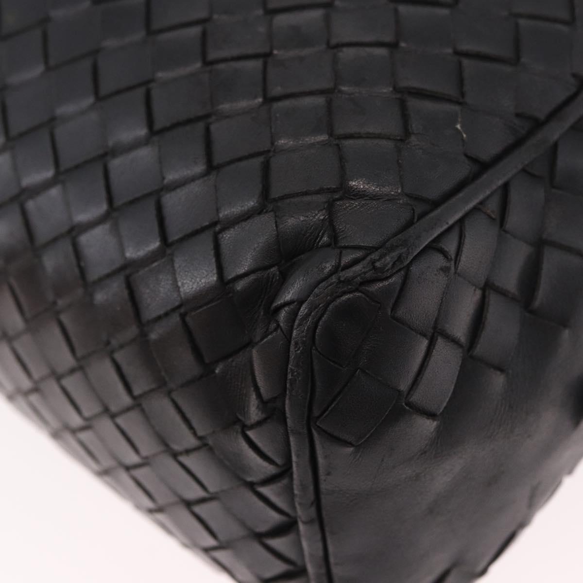 BOTTEGA VENETA INTRECCIATO Clutch Bag Leather Black 174361 Auth bs35658