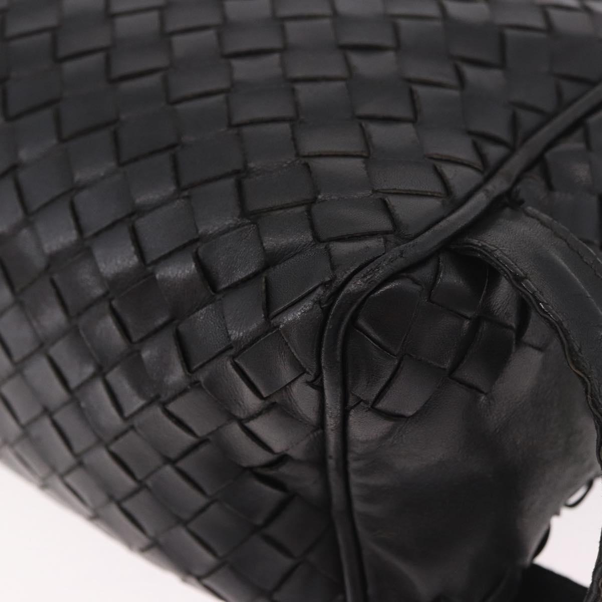 BOTTEGA VENETA INTRECCIATO Clutch Bag Leather Black 174361 Auth bs35658