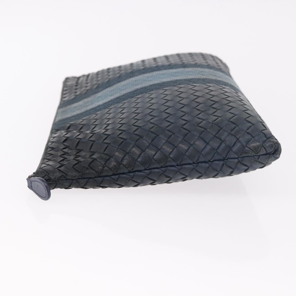 BOTTEGA VENETA INTRECCIATO Clutch Bag Leather Navy Auth bs35660