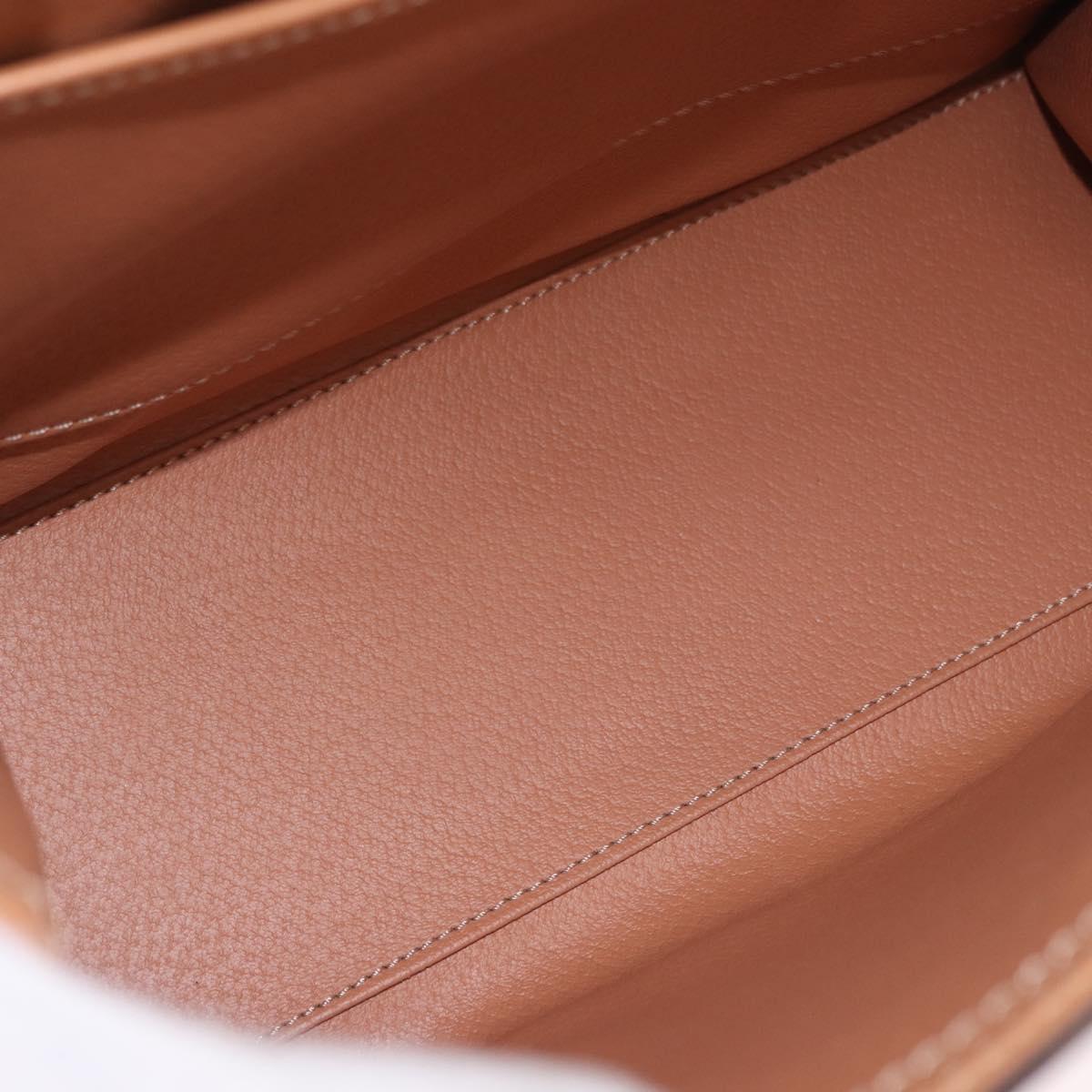 CELINE Macadam Canvas Hand Bag PVC Leather Brown Gold Auth bs35662