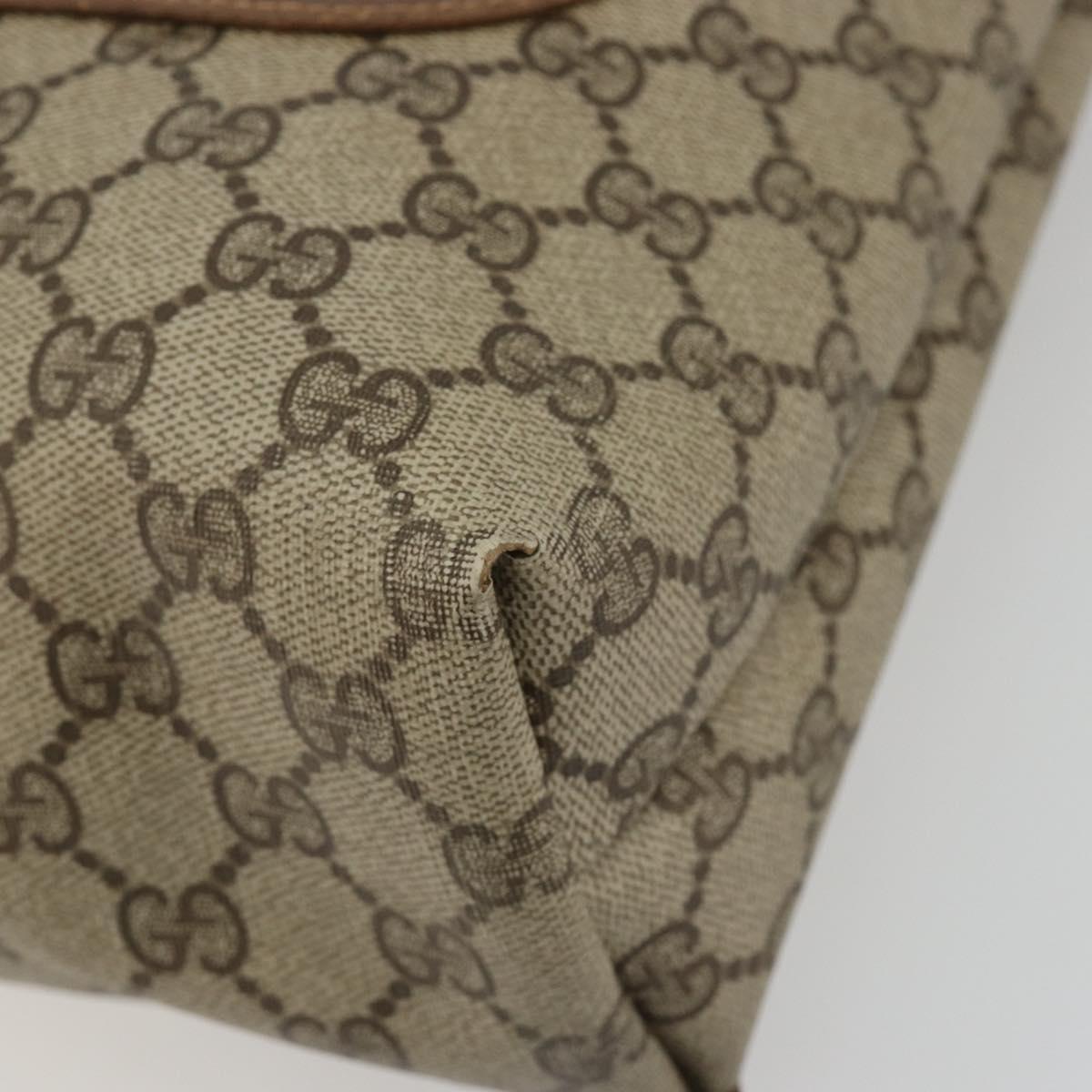 GUCCI GG Supreme Web Sherry Line Tote Bag PVC Beige 39 02 003 Auth bs35666