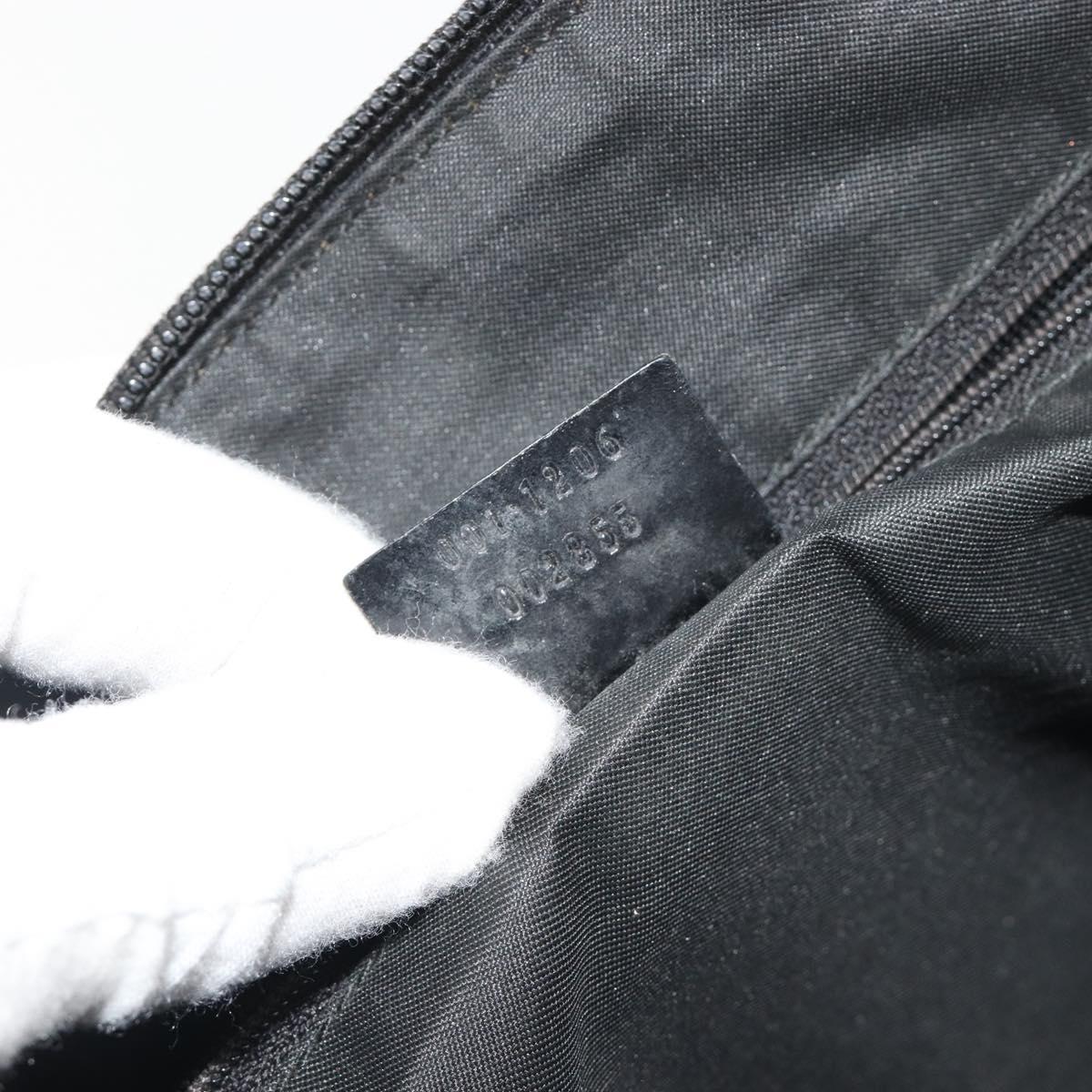GUCCI GG Canvas Shoulder Bag Suede Black Silver 001 1206 Auth bs35669