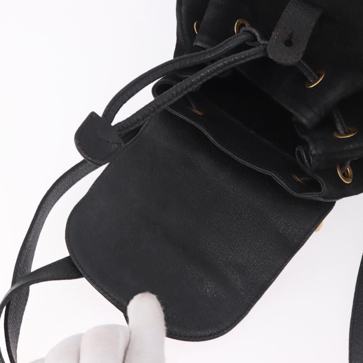 GUCCI Bamboo Backpack Suede Black Gold 003 1705 0030 Auth bs35670A