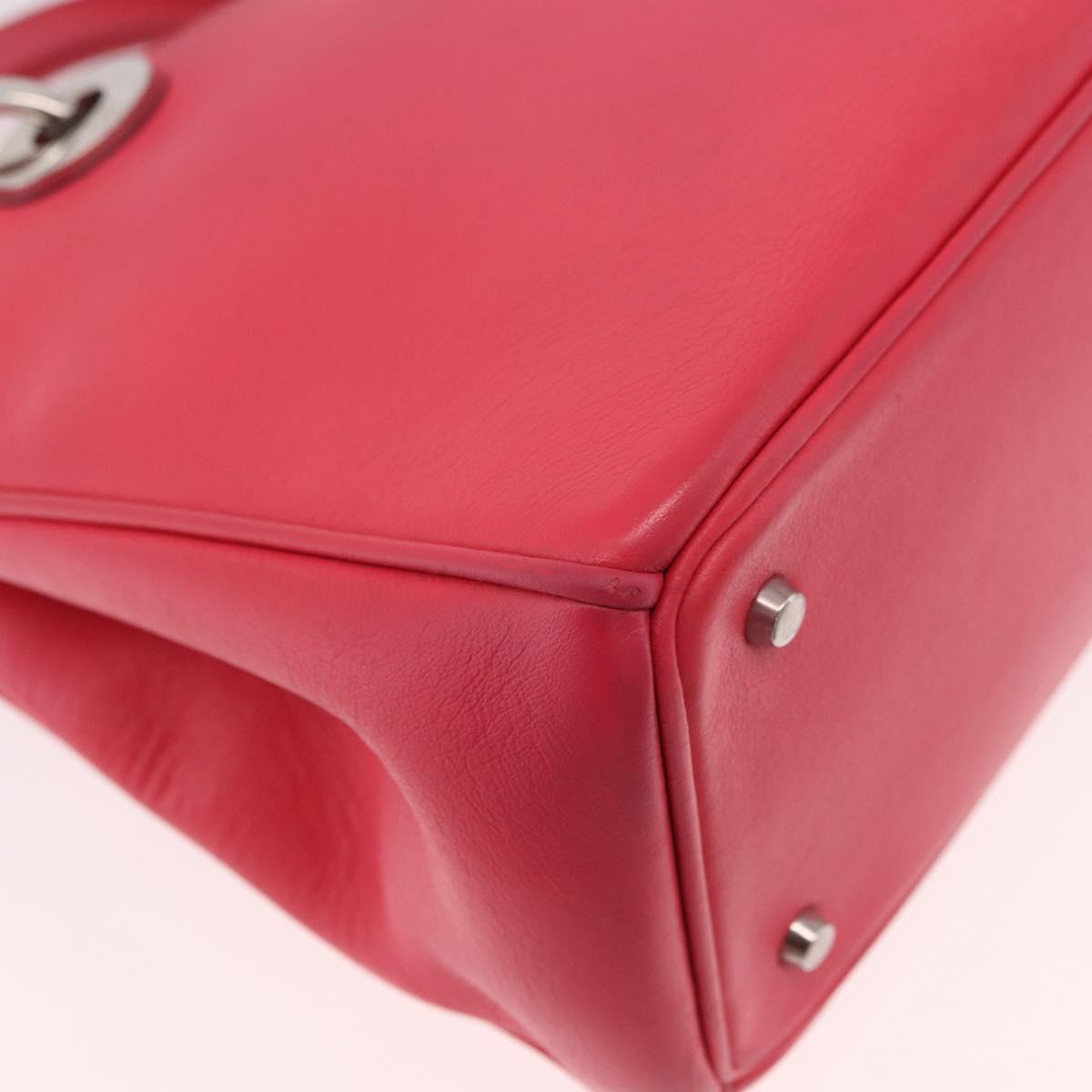Christian Dior Diorissimo Hand Bag Leather 2way Pink Silver Auth bs35672A