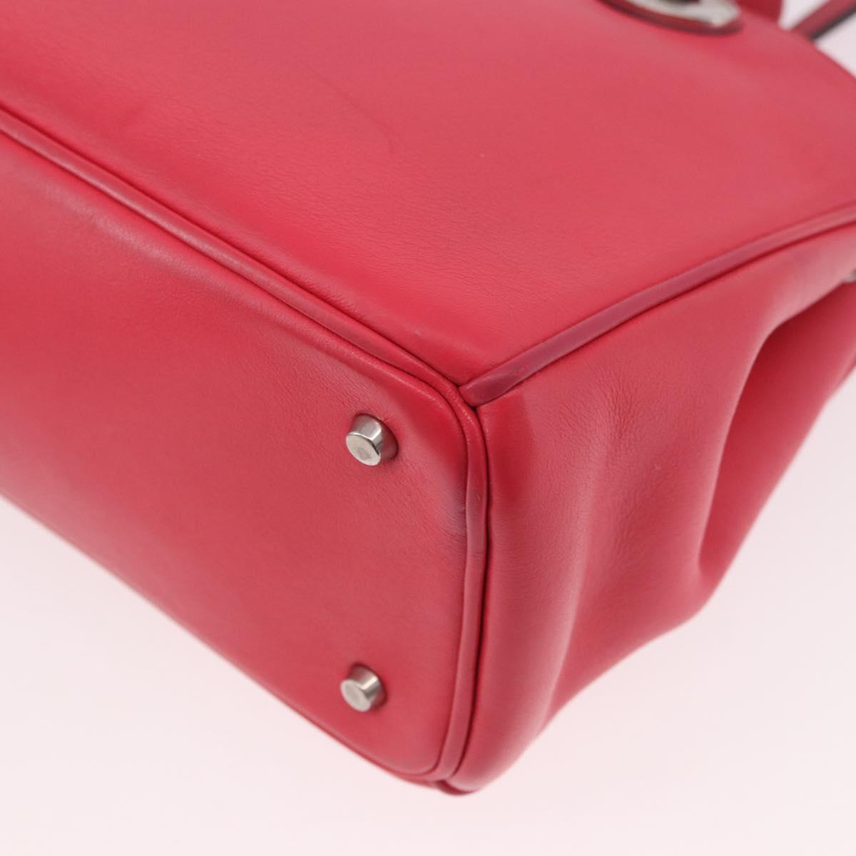 Christian Dior Diorissimo Hand Bag Leather 2way Pink Silver Auth bs35672A