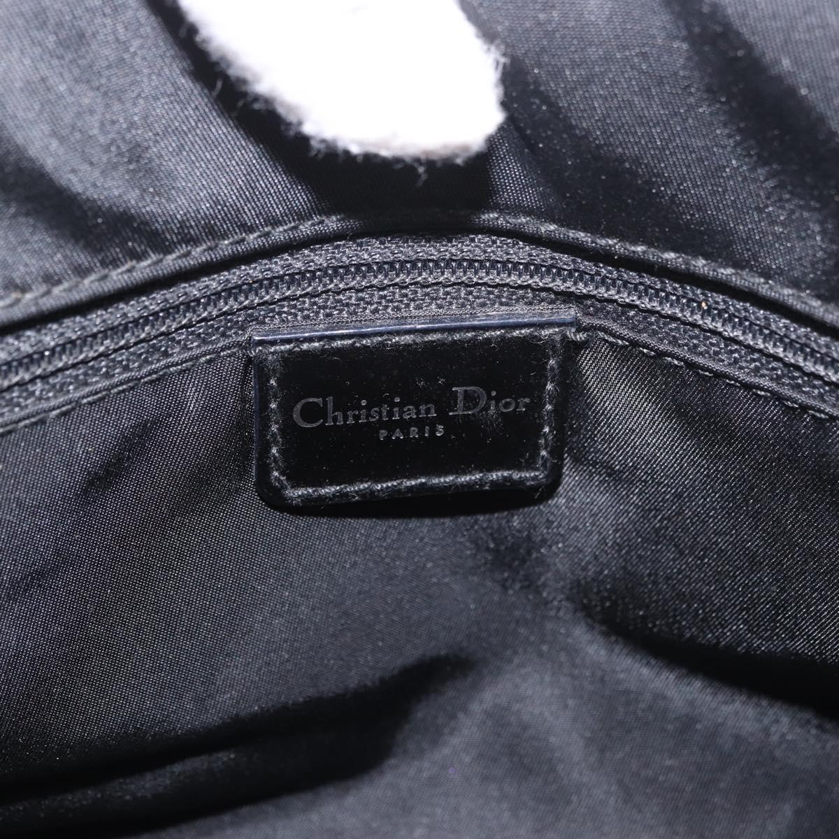 Christian Dior Hand Bag Nylon Black Silver Auth bs35673