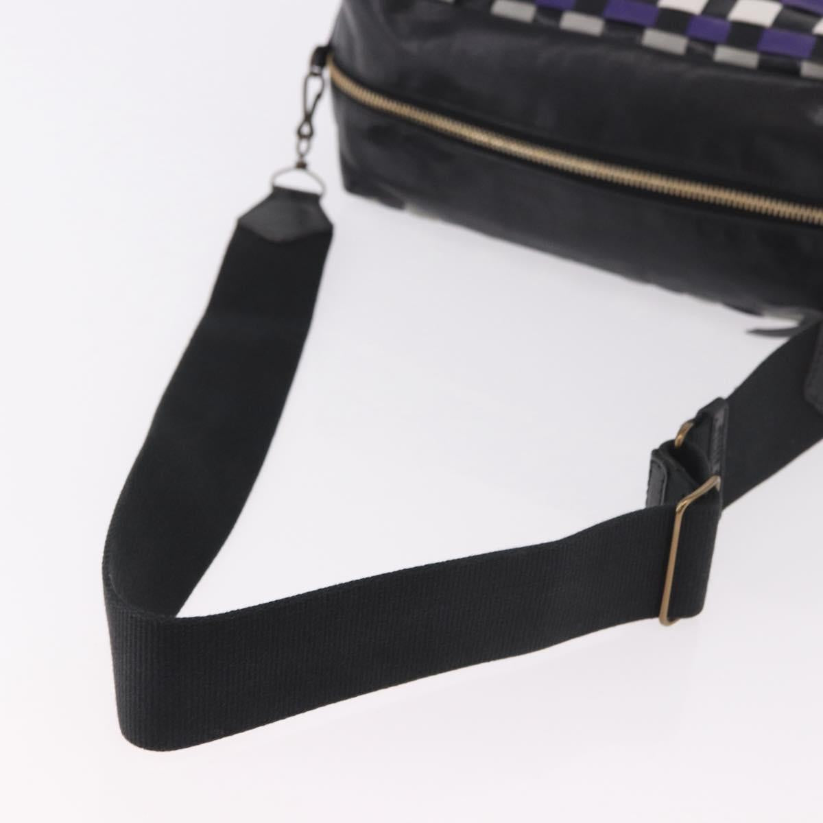 Miu Miu Shoulder Bag Leather Purple Gold Auth bs35677A