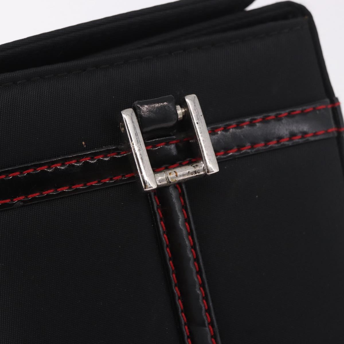 Christian Dior Clutch Bag Nylon Black Silver Auth bs35680