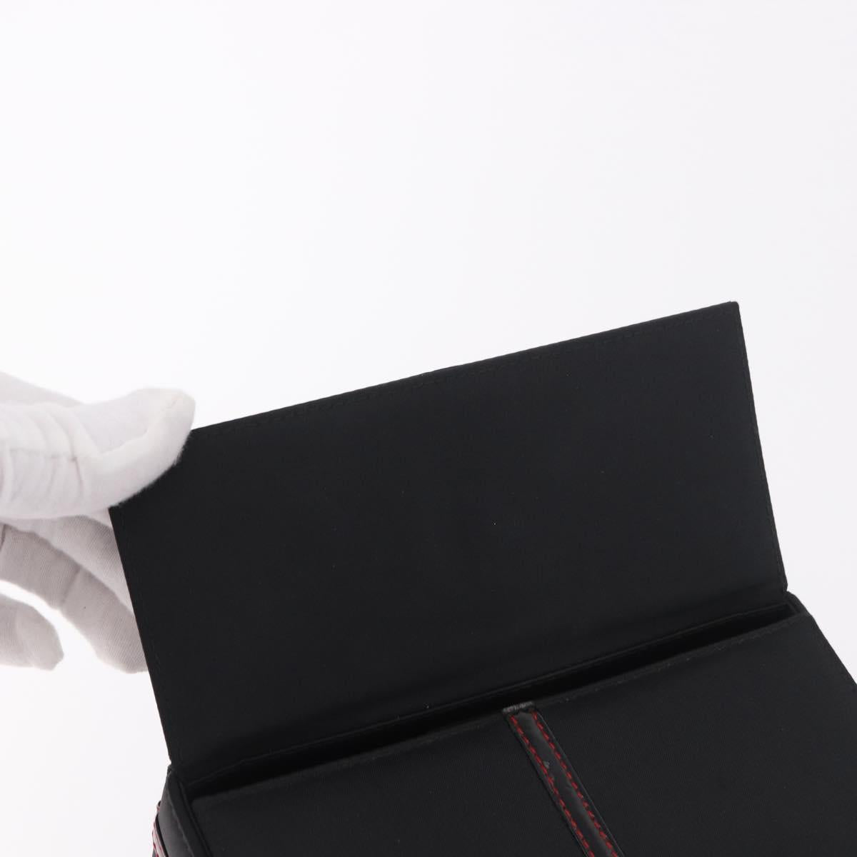 Christian Dior Clutch Bag Nylon Black Silver Auth bs35680