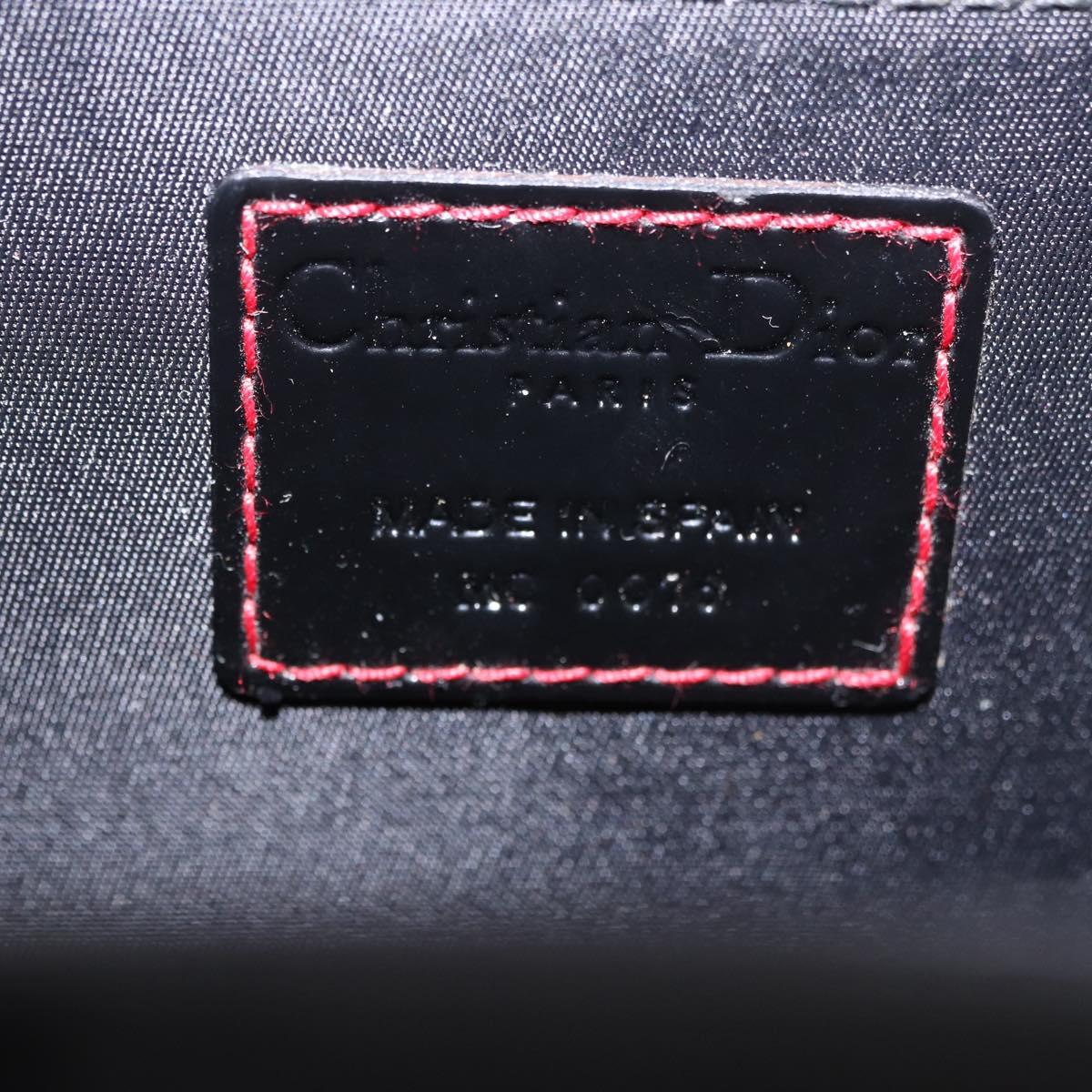 Christian Dior Clutch Bag Nylon Black Silver Auth bs35680