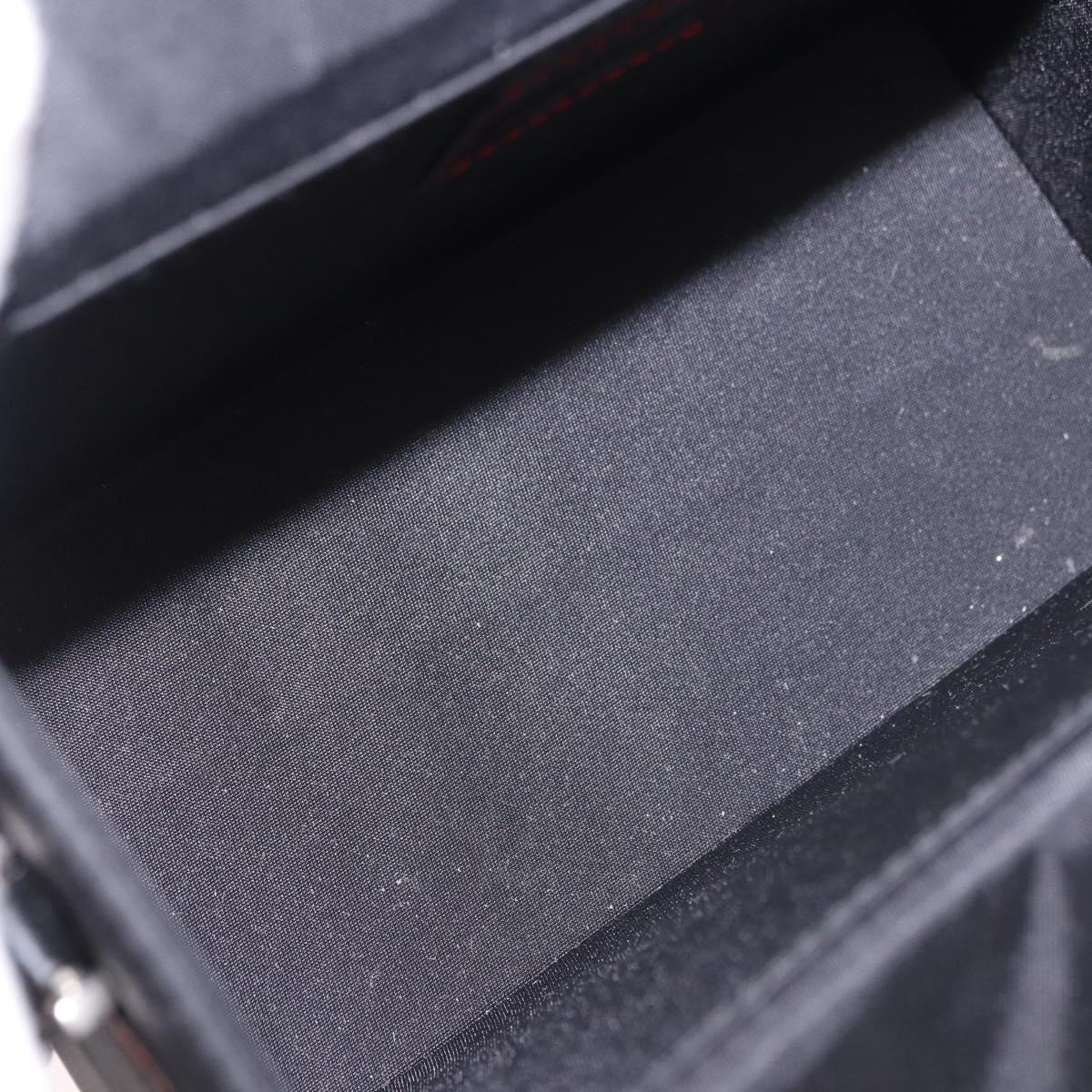 Christian Dior Clutch Bag Nylon Black Silver Auth bs35680