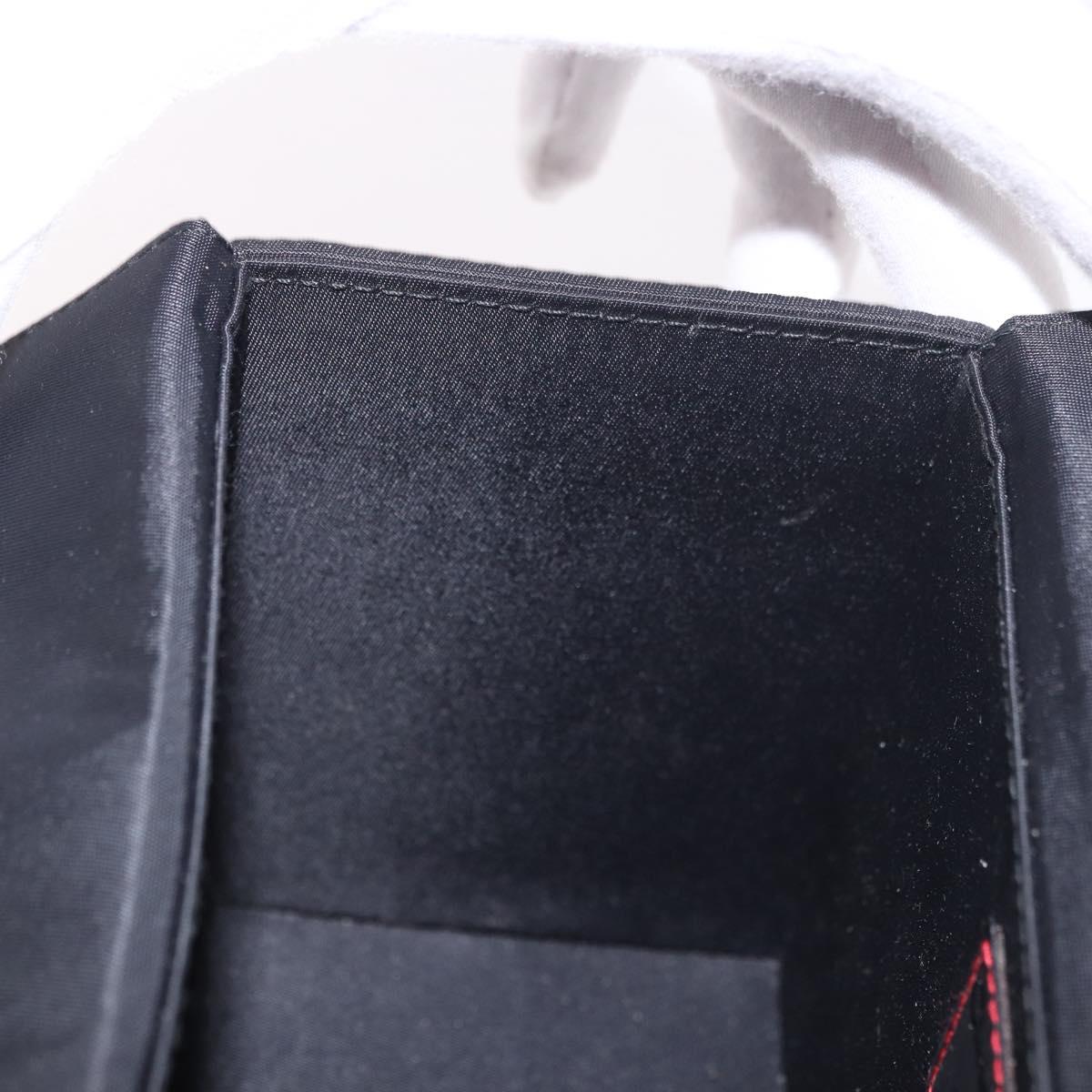 Christian Dior Clutch Bag Nylon Black Silver Auth bs35680