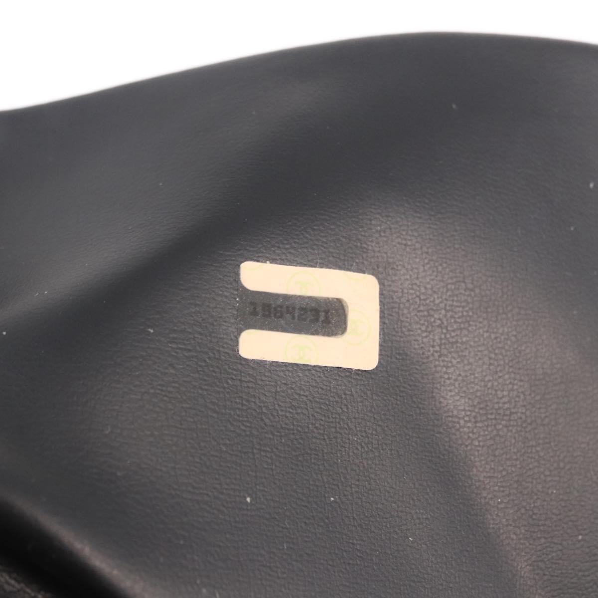 CHANEL Hand Bag Caviar Skin Black Gold CC Auth bs35681V