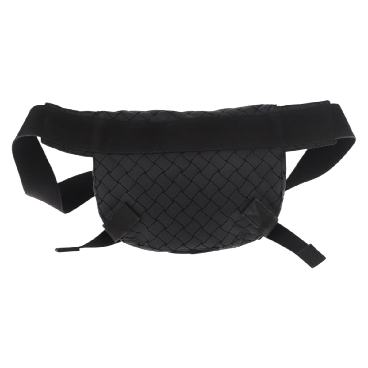 BOTTEGA VENETA INTRECCIATO Body Bag Leather Black Silver Auth bs35683A