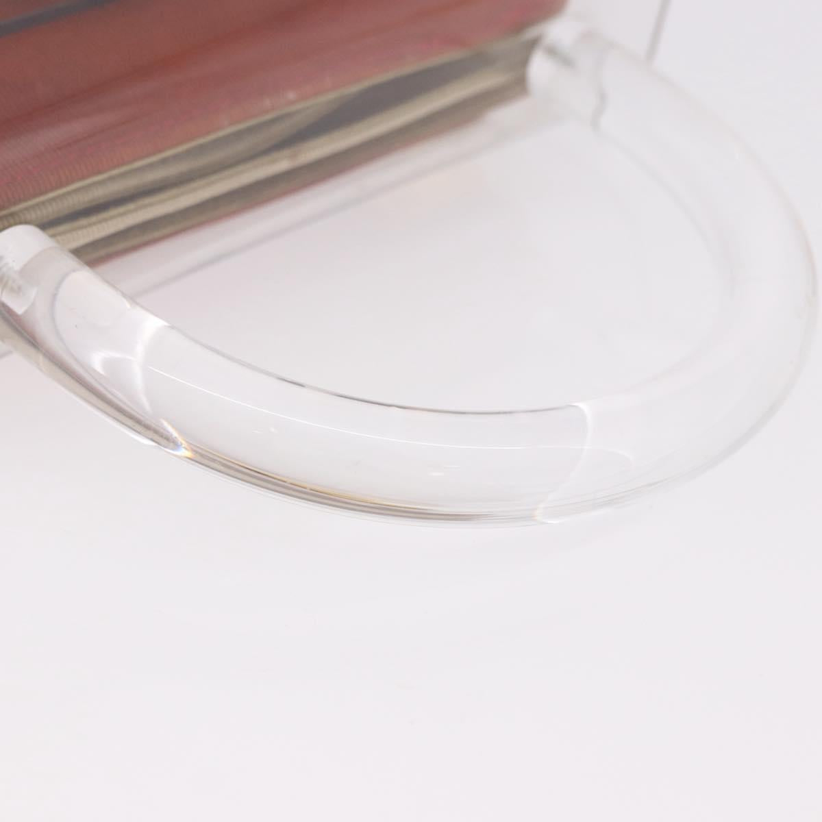 Salvatore Ferragamo Gancini Hand Bag plastic Clear Gold Auth bs35685V