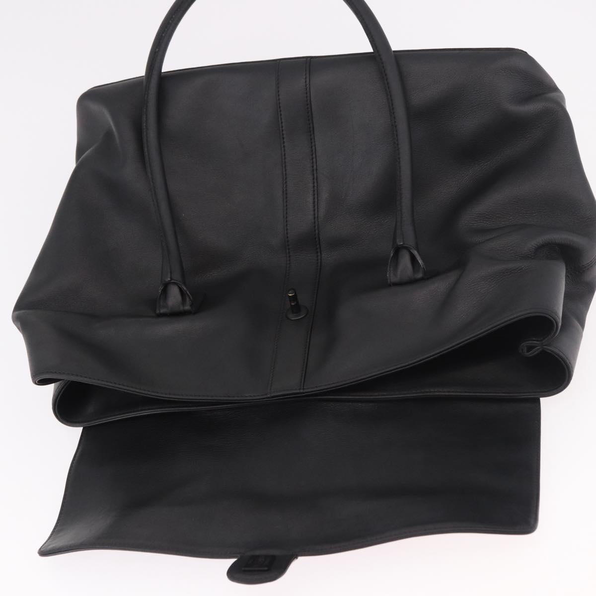 CHANEL Tote Bag Calf Leather Black CC Auth bs35686V