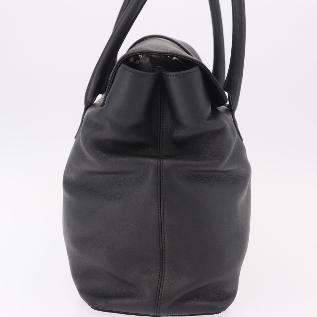 CHANEL Tote Bag Calf Leather Black CC Auth bs35686V