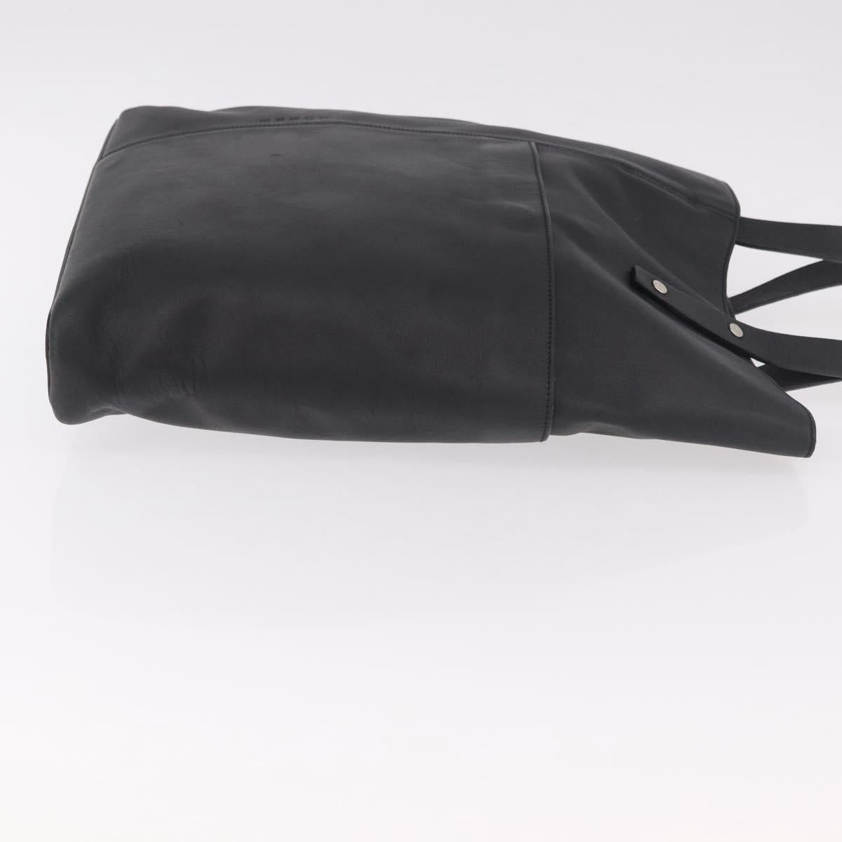 LOEWE Tote Bag Leather Black Silver Auth bs35687
