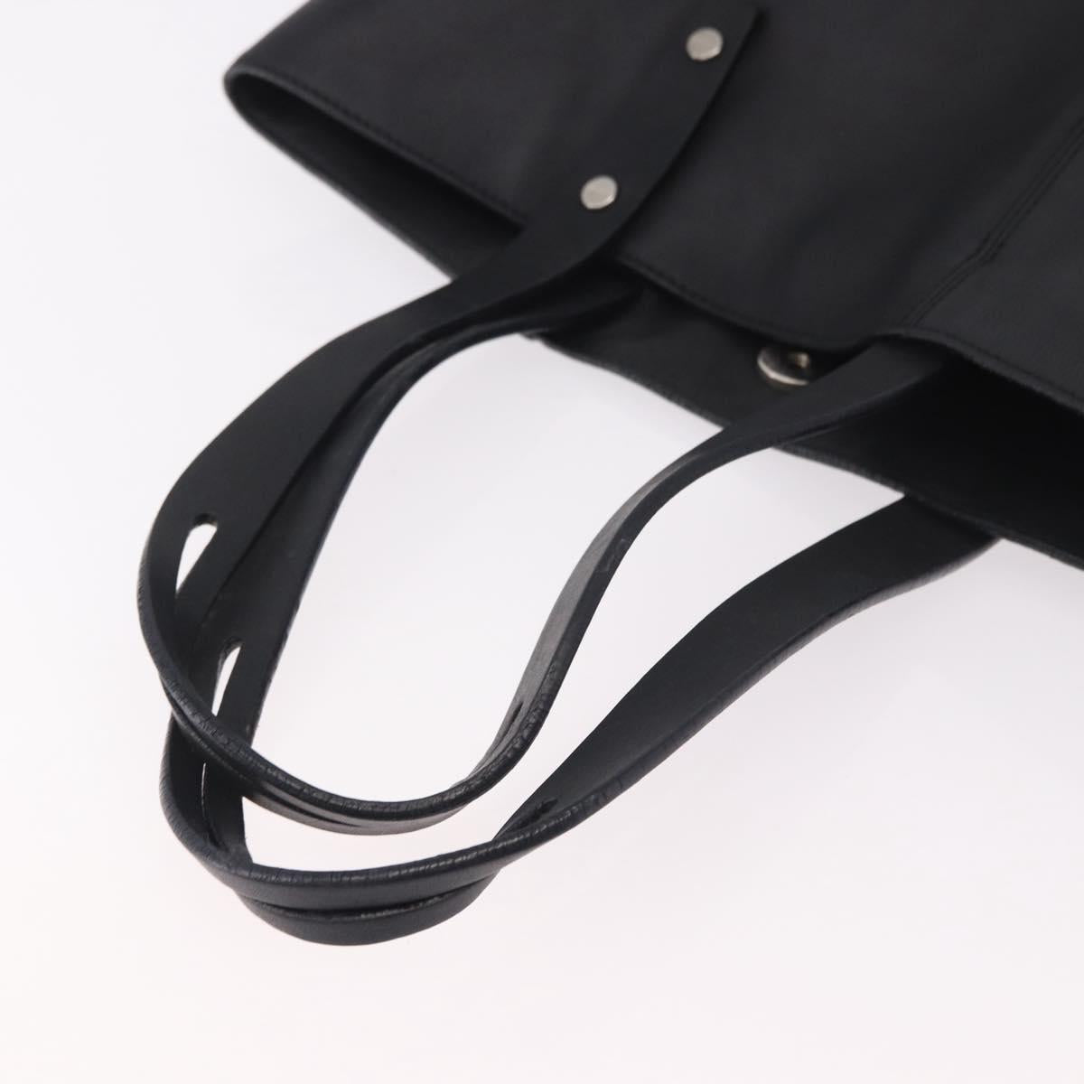 LOEWE Tote Bag Leather Black Silver Auth bs35687