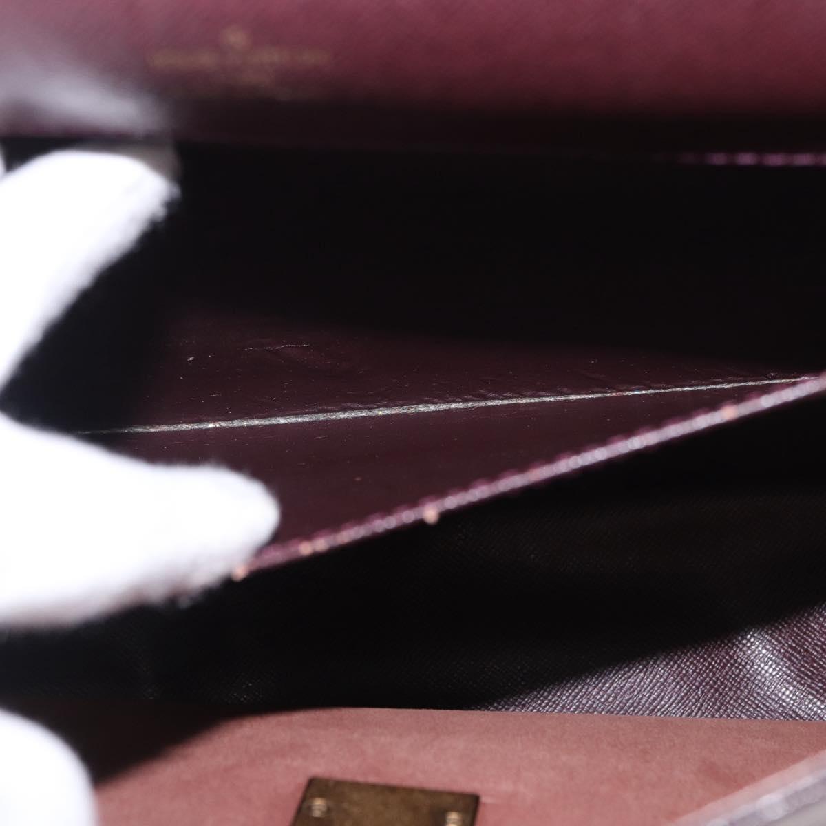 LOUIS VUITTON Taiga Porte Documents Angara Bag Acajou M30776 Auth bs35692