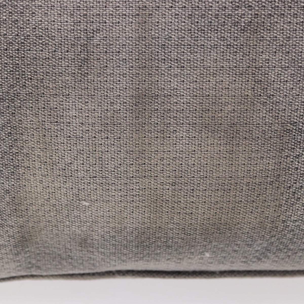 CHANEL Deauville Line Chain Tote Bag Canvas Gray Silver CC Auth bs35696