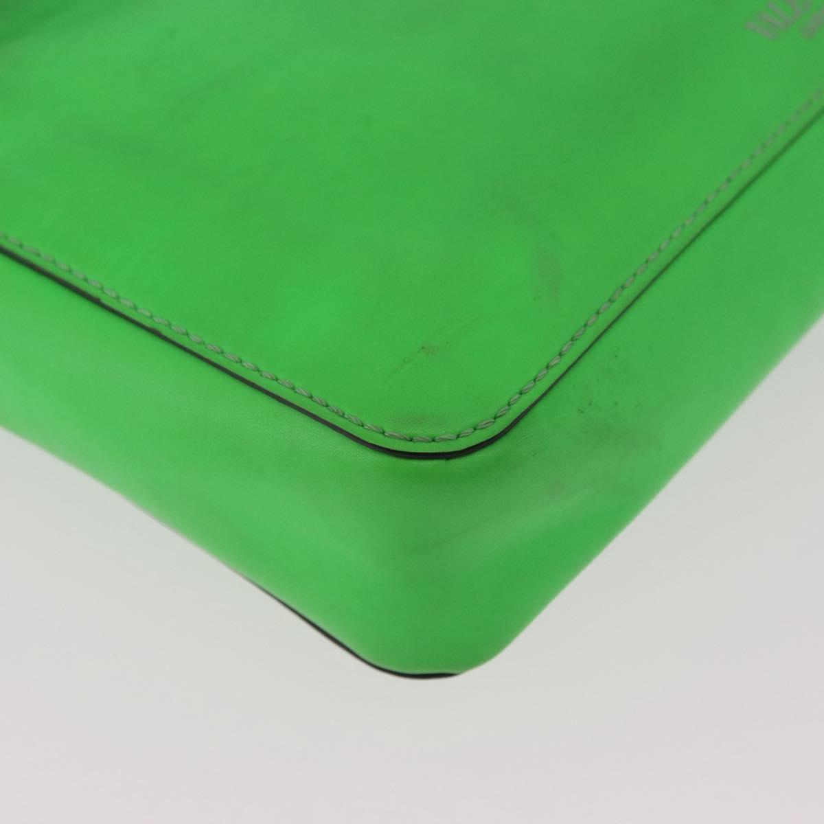 VALENTINO Shoulder Bag Leather Green Silver Auth bs35697